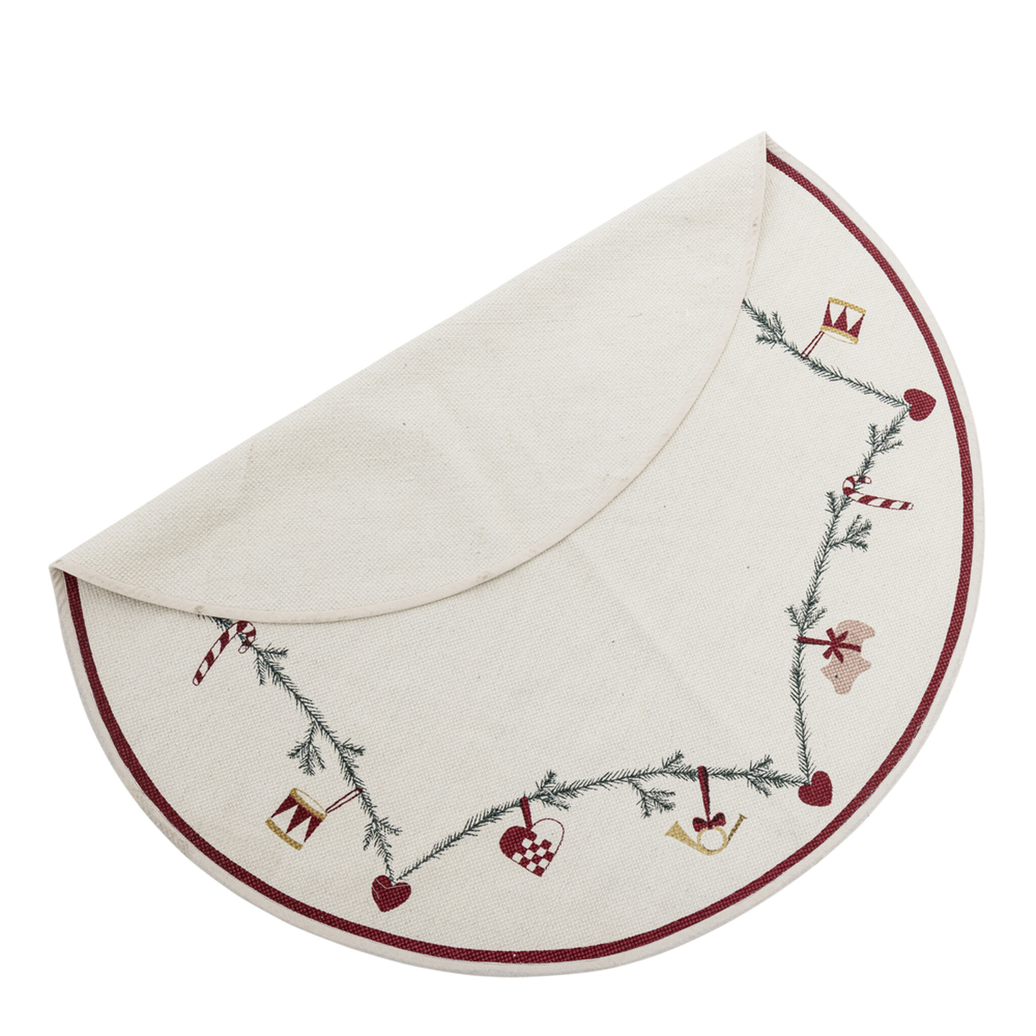 Yule Baumteppich aus Baumwolle, weiss 