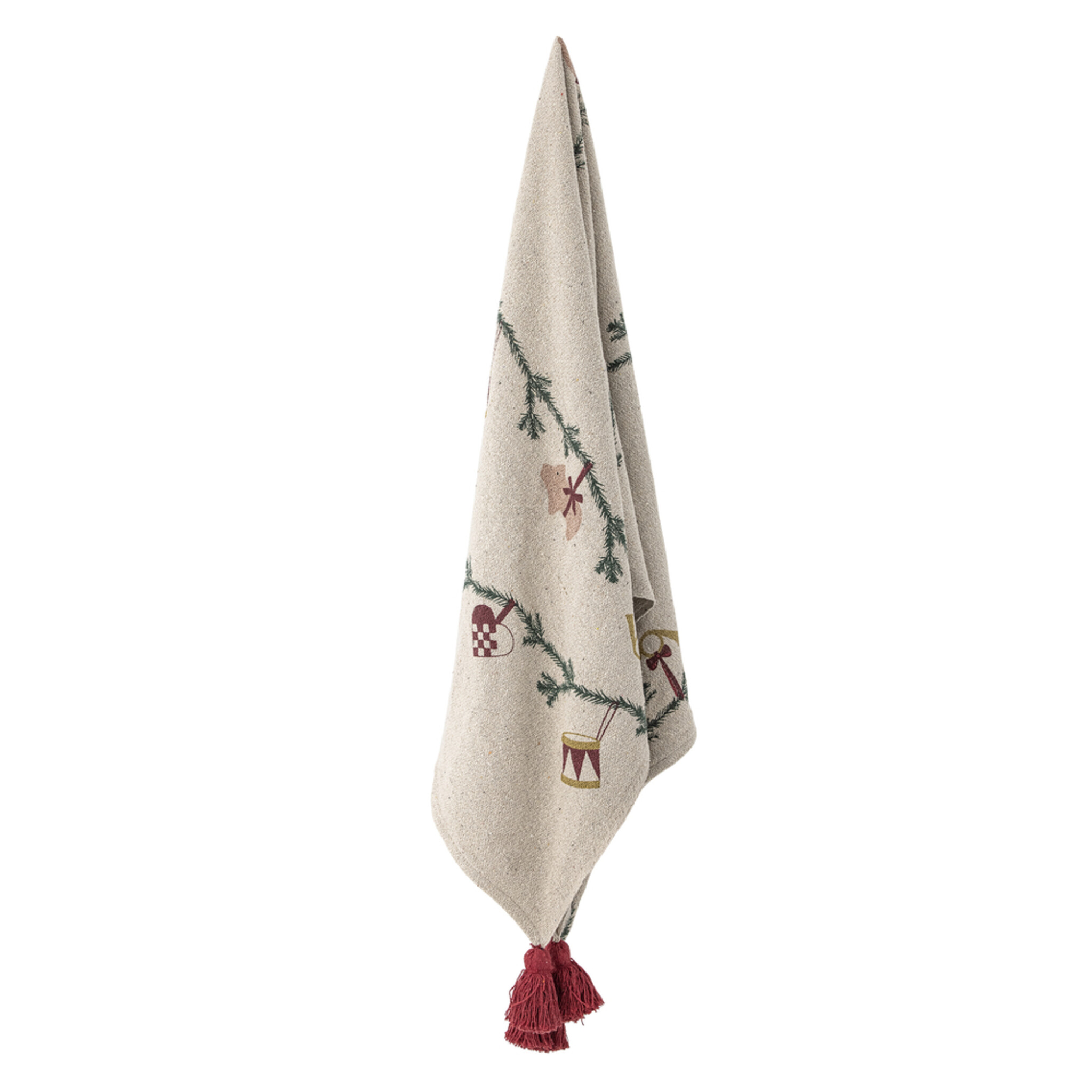 Yule Decke aus recycelter Baumwolle, natur 