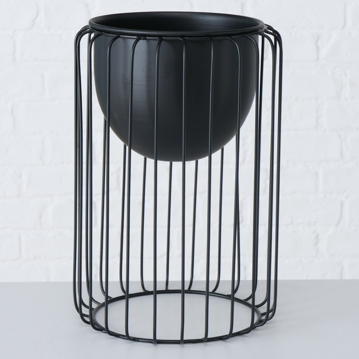 2er Set Blumentopf Vaso, schwarz 