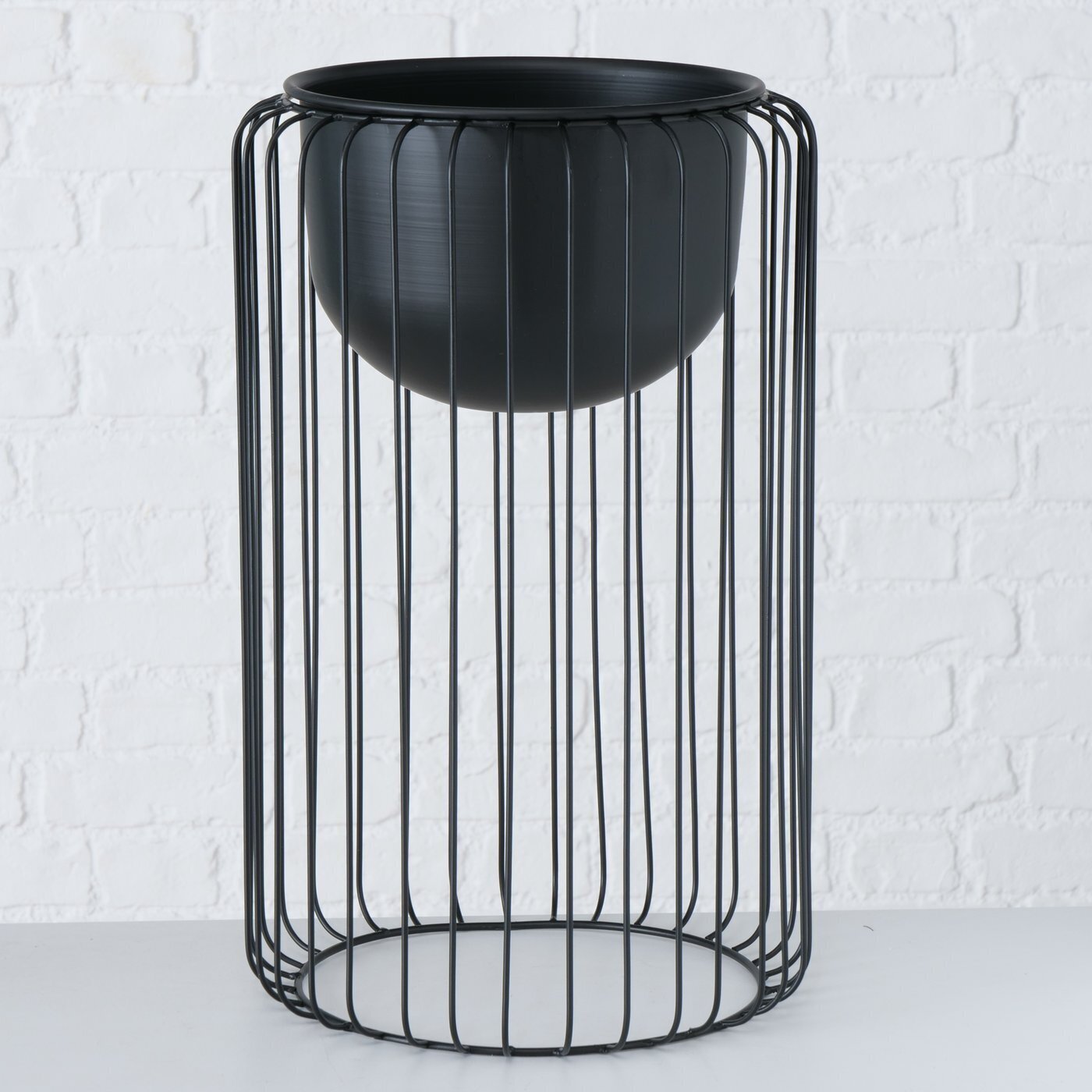 2er Set Blumentopf Vaso, schwarz 
