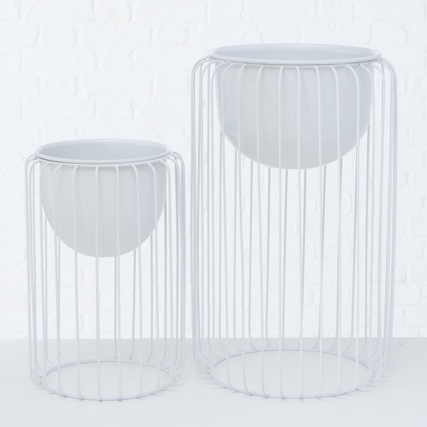 2er Set Blumentopf Vaso, weiss 
