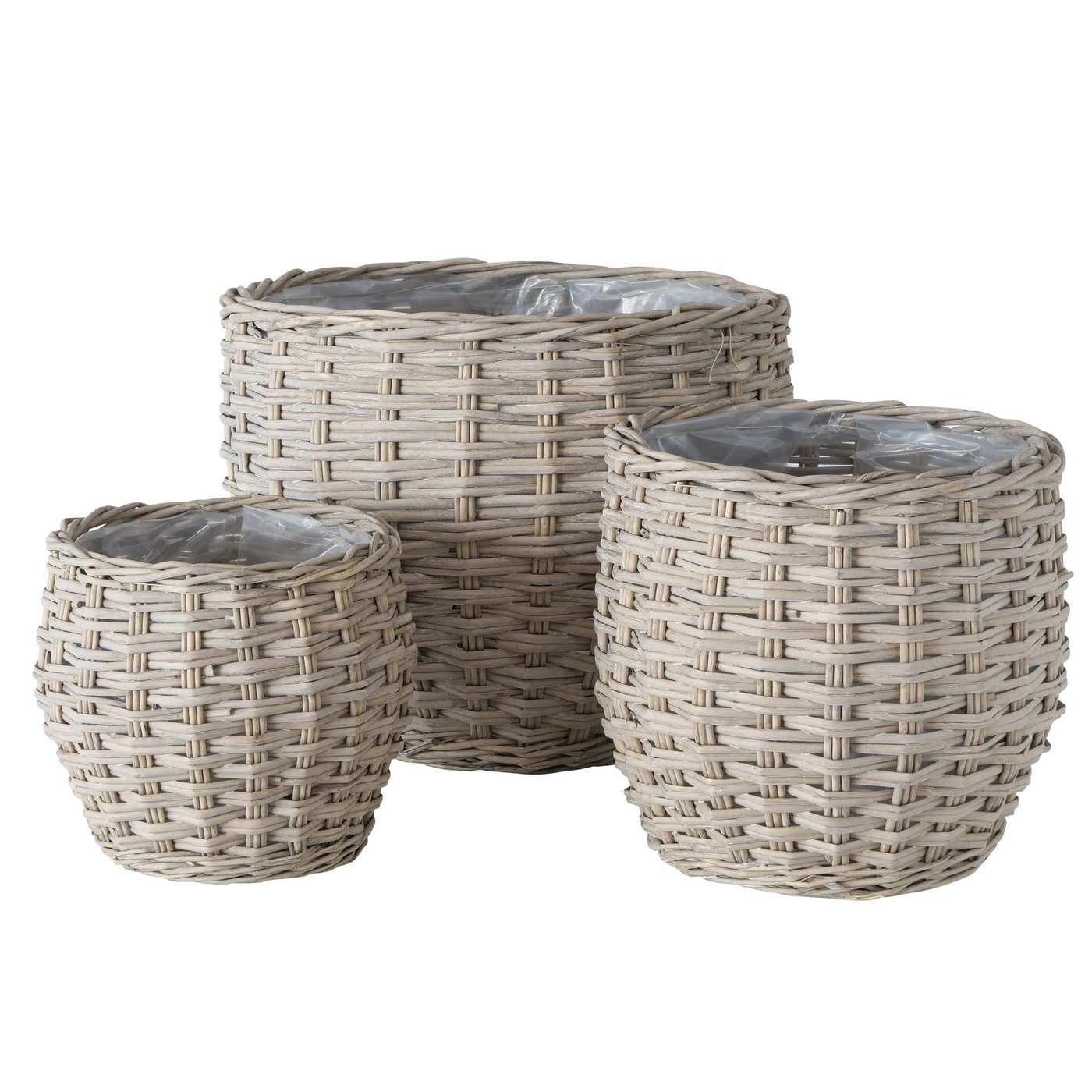 3er Set Blumentopf Pflanzkorb Malonia, natur 