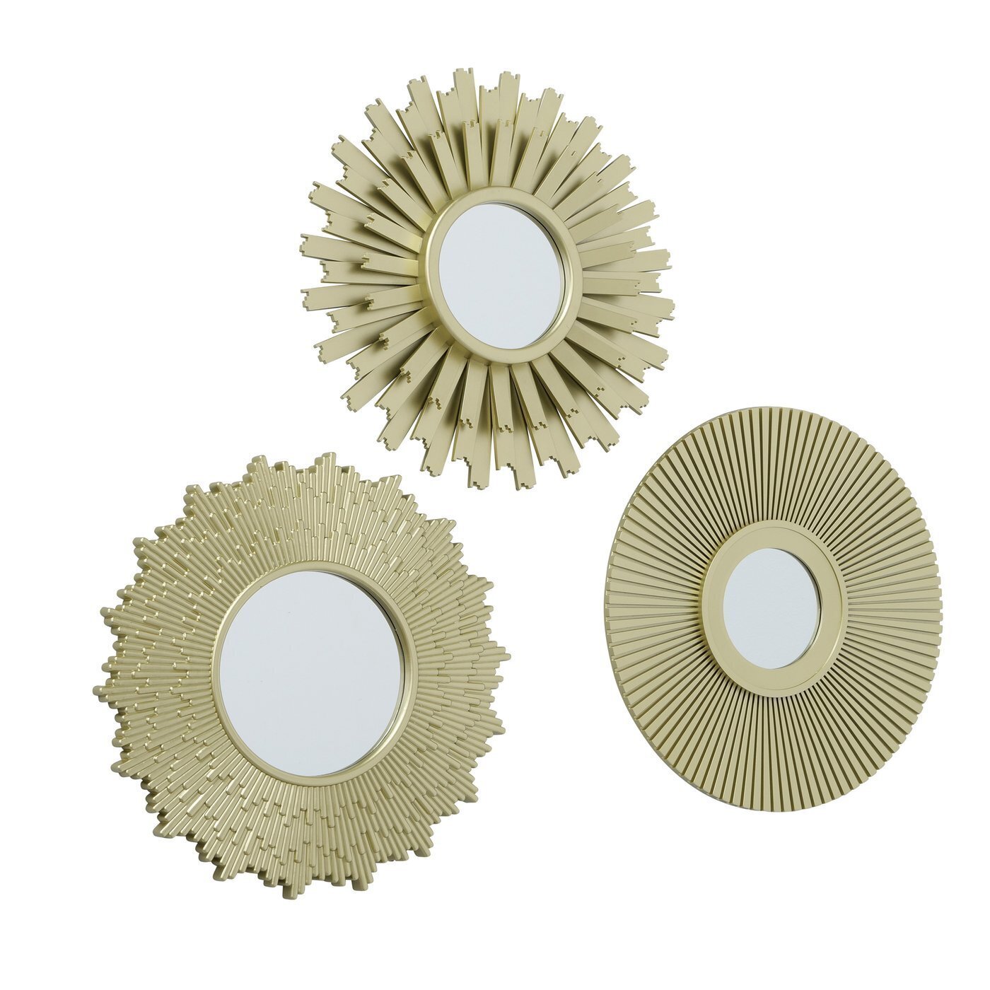 3er Set Wandspiegel Lexi, gold 