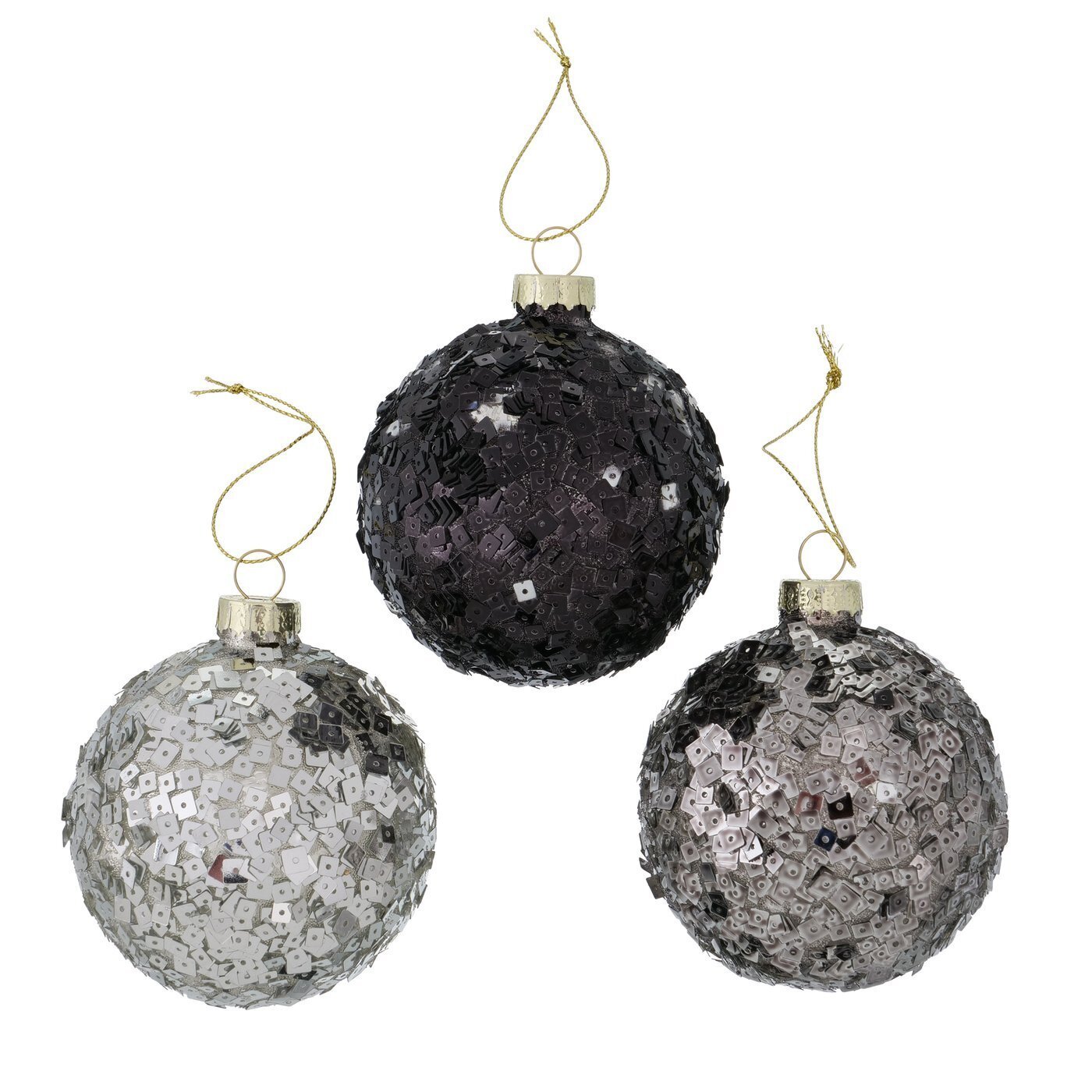 3er Set Weihnachtskugel Hankea, grau 