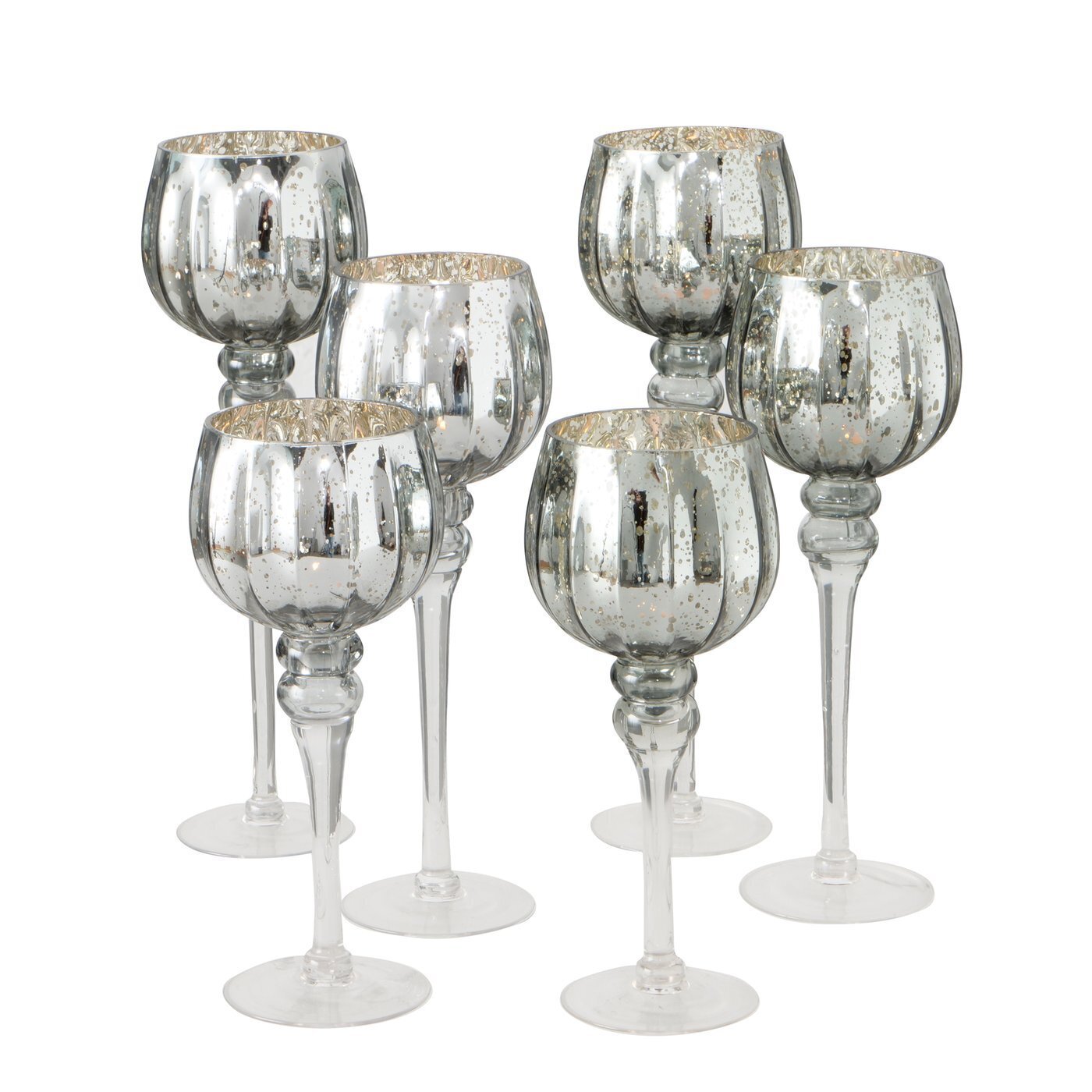3er Set Windlicht Manou silber, silber 