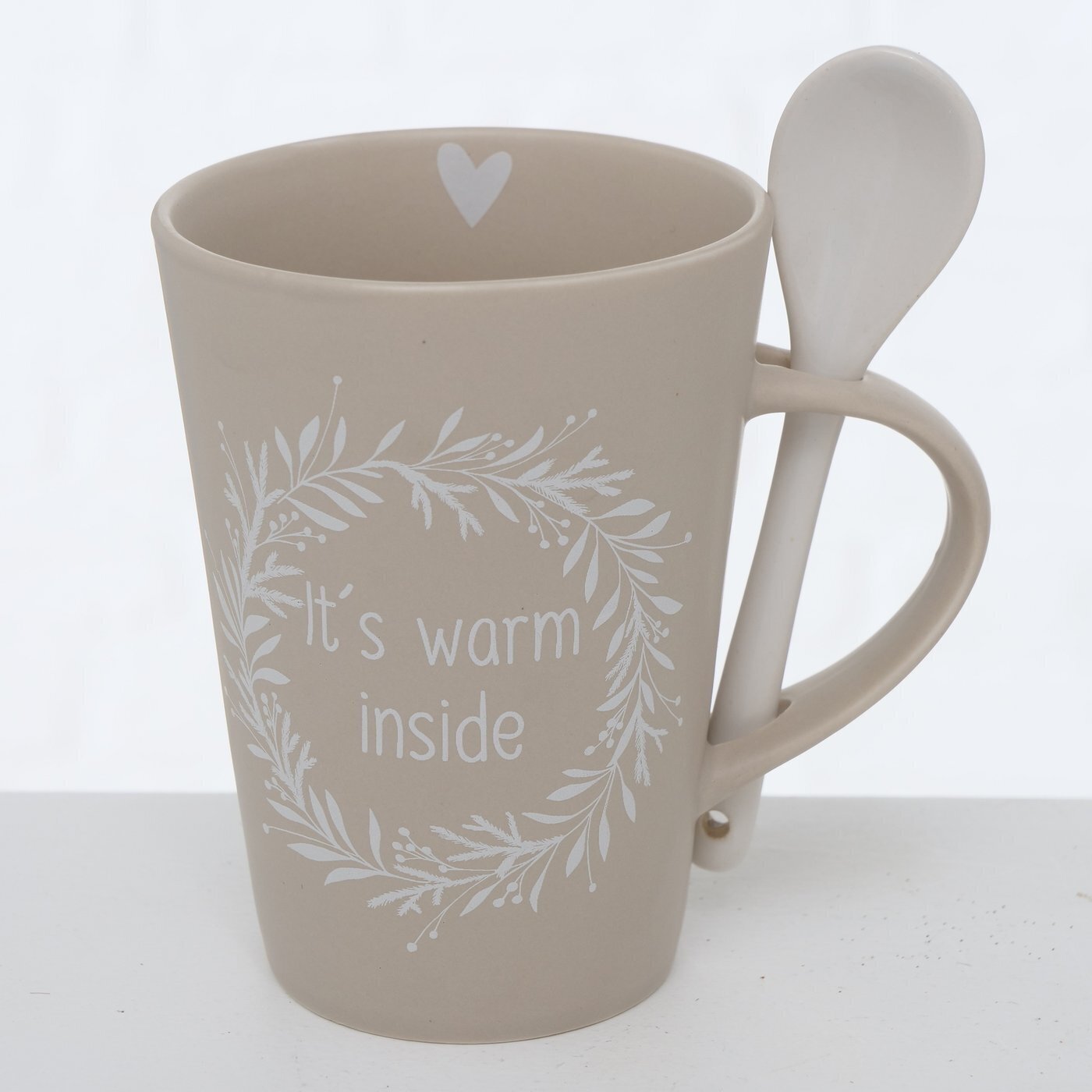 Becher Berry mit Löffel 2er Set, beige 