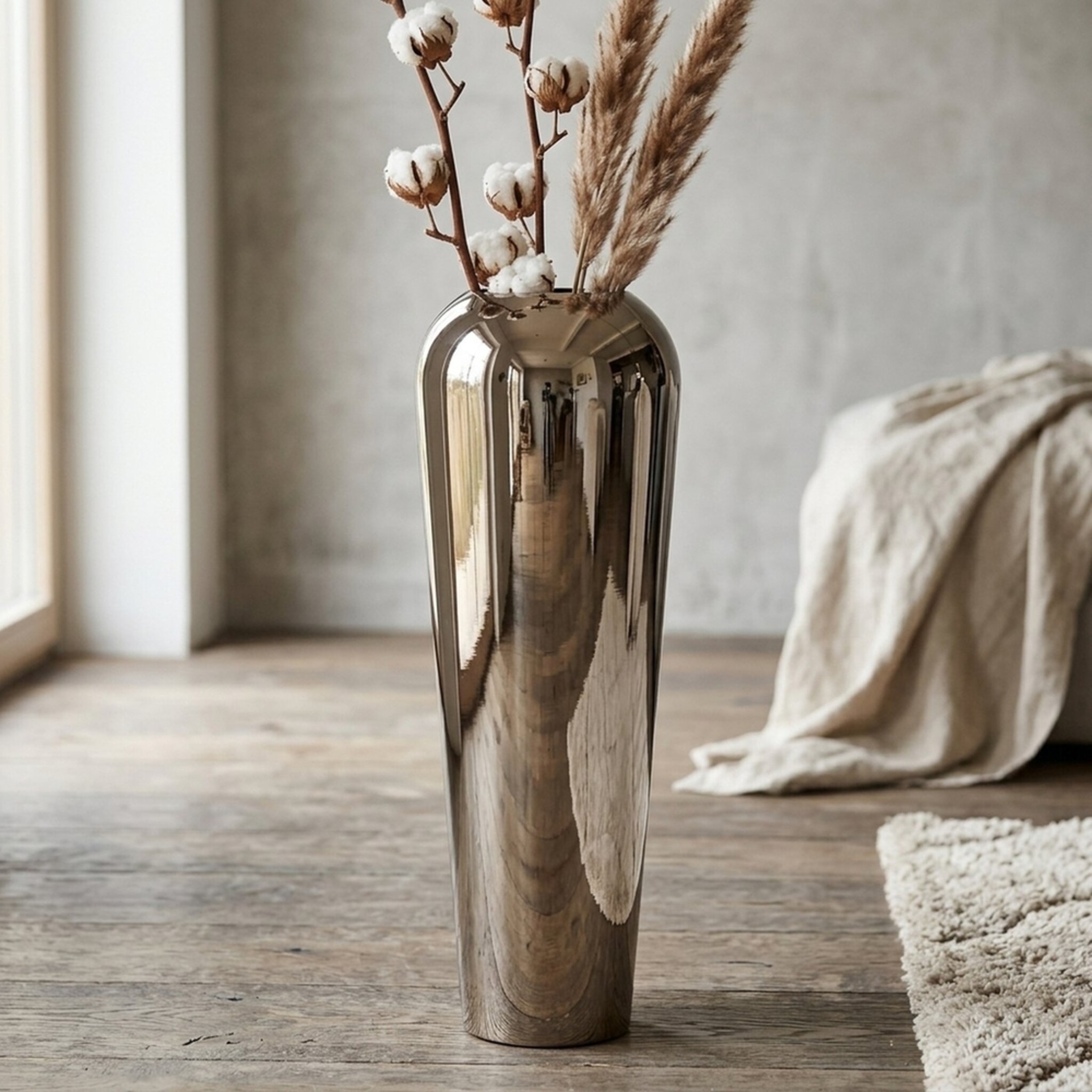 Deko Bodenvase Lumis, silber 