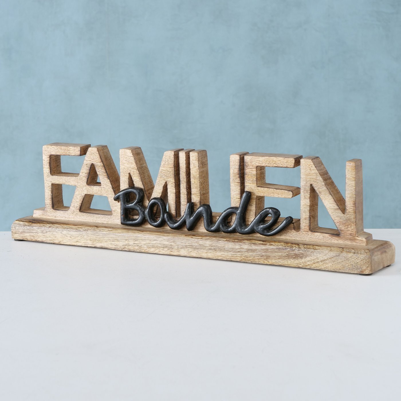 Deko Schriftzug Familien-Bande, natur 