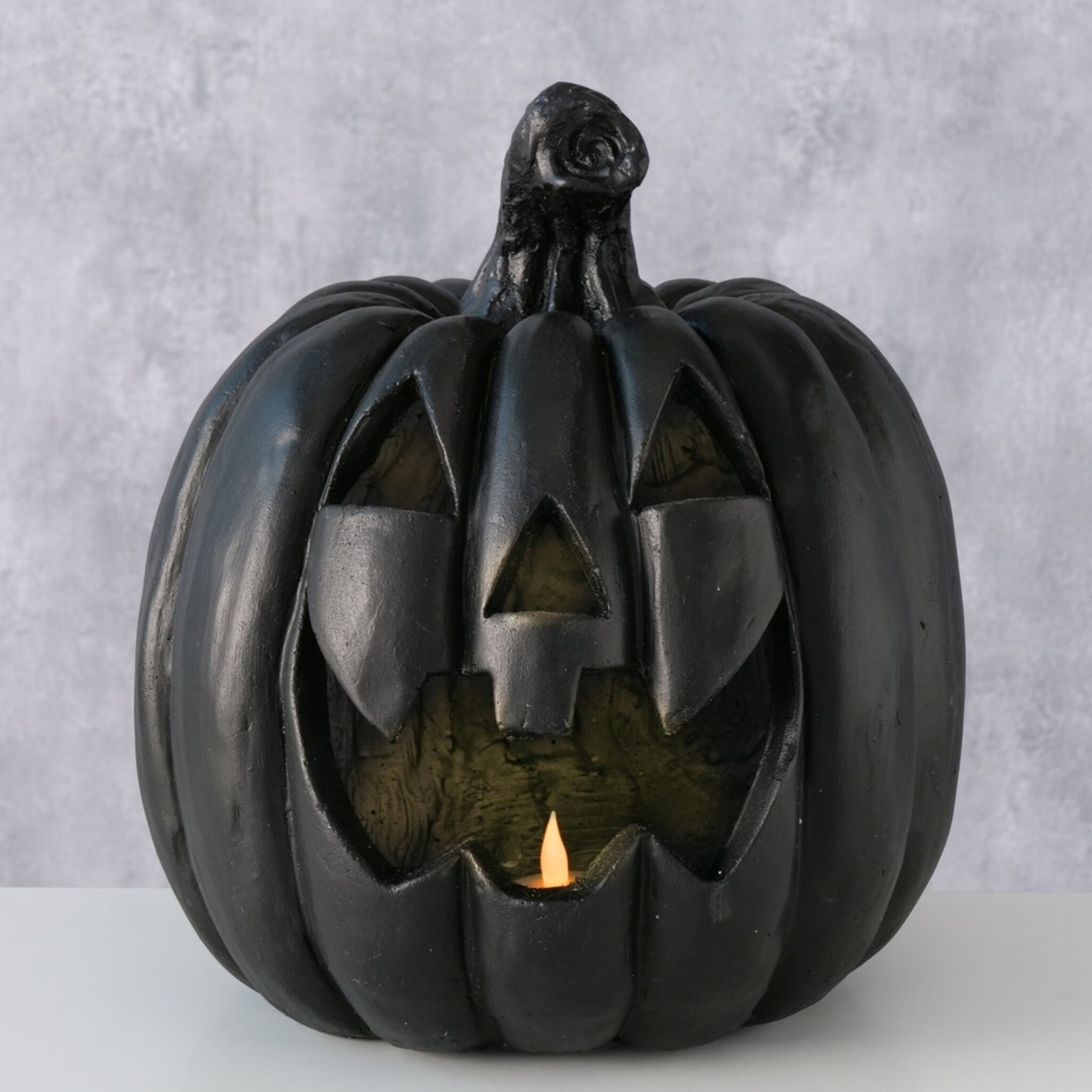 Dekoaufsteller Baldomero Kürbis, schwarz Ø 26 cm, Höhe 29 cm