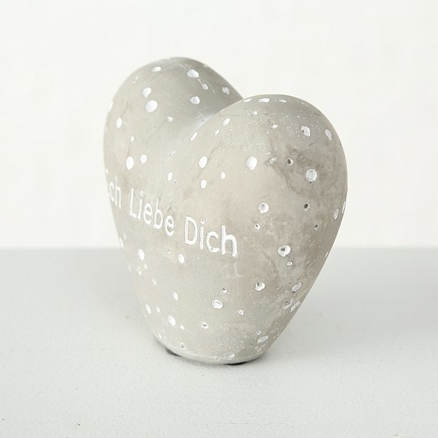 Dekoaufsteller Gracey Hearts, grau 10 x 5 x 9 cm