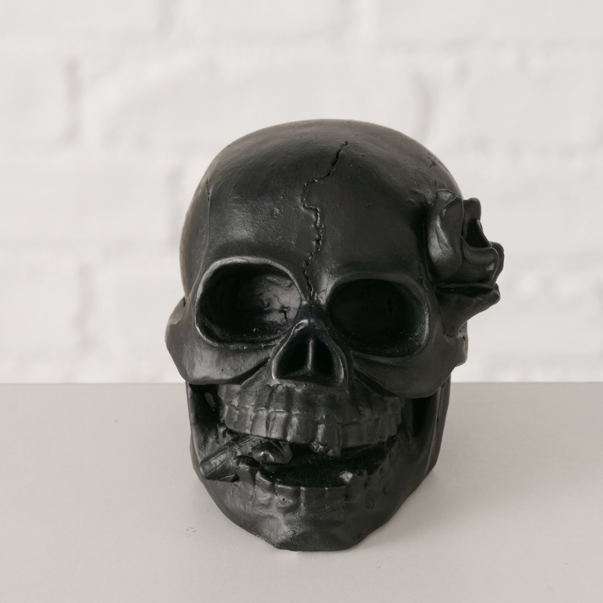 Dekoaufsteller Skully, Halloween, schwarz 