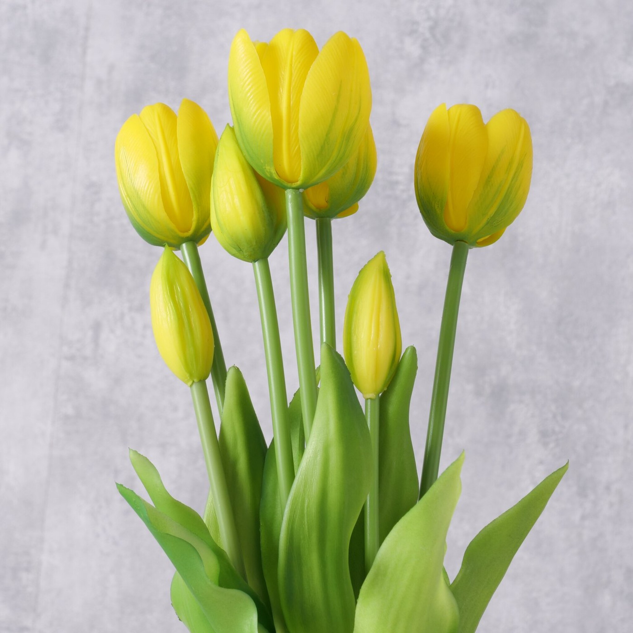 Dekostrauß Tulpen künstlich, gelb 