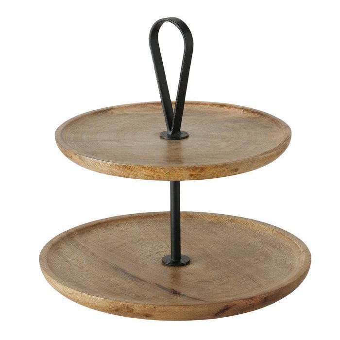 Etagere Kabir aus Holz, natur, schwarz 