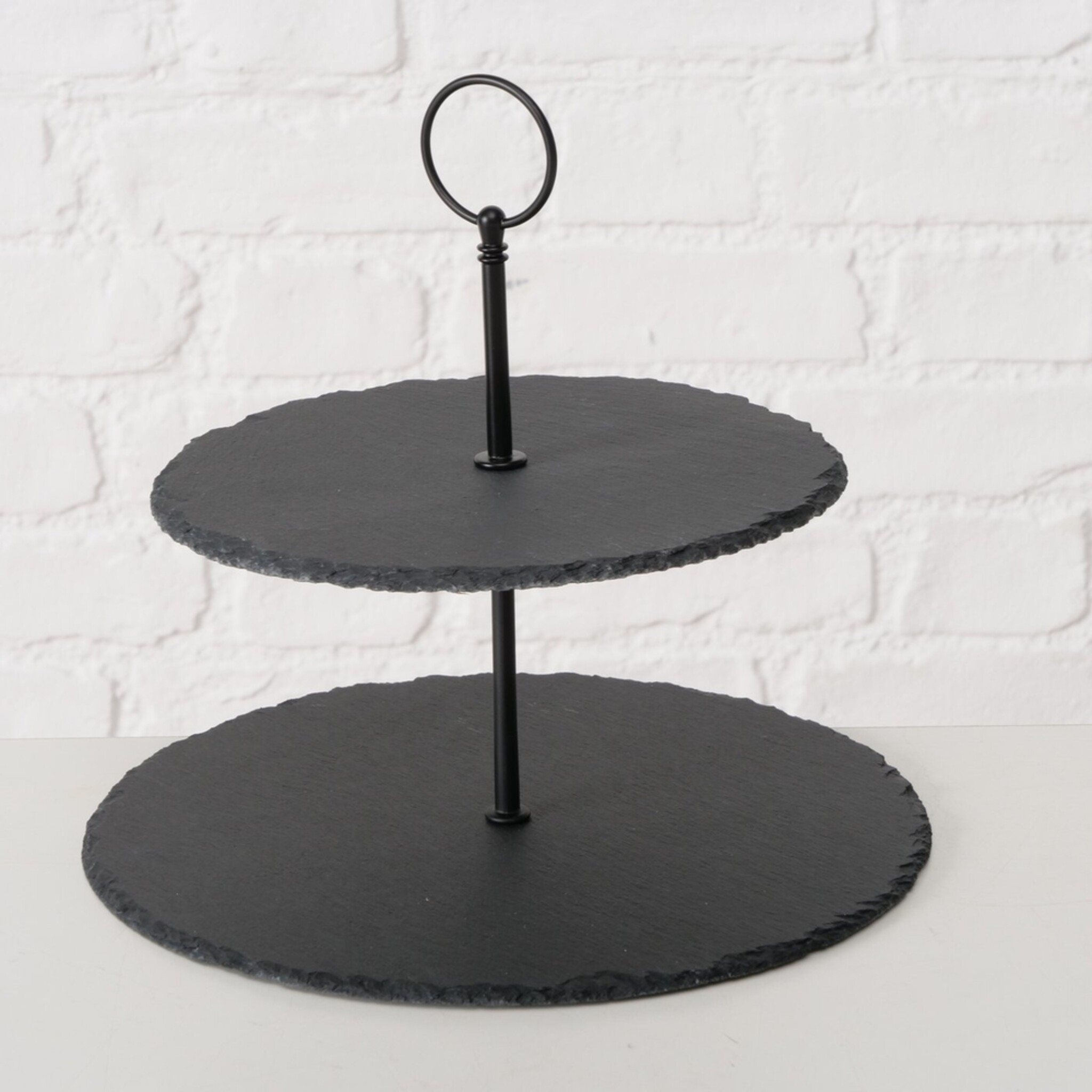 Etagere aus Schiefer Stonka, schwarz 