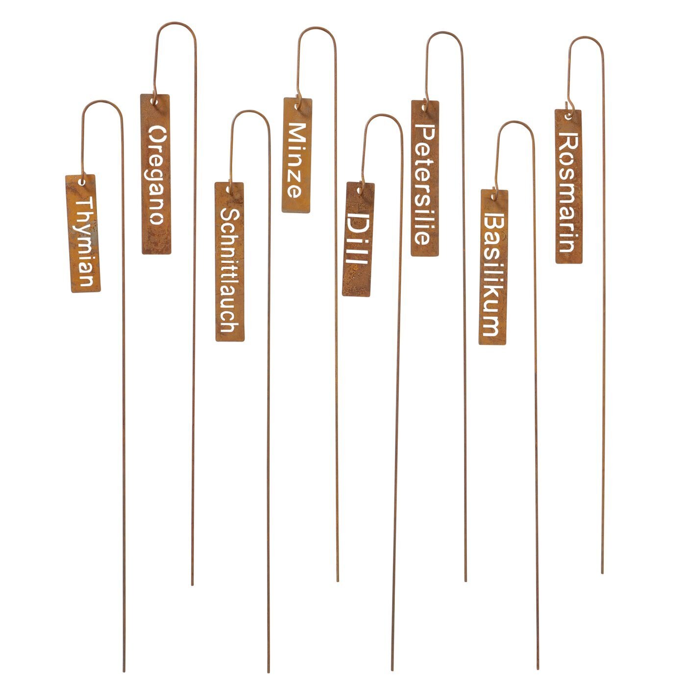 Gartenstab Herbs, 8 tlg, braun 