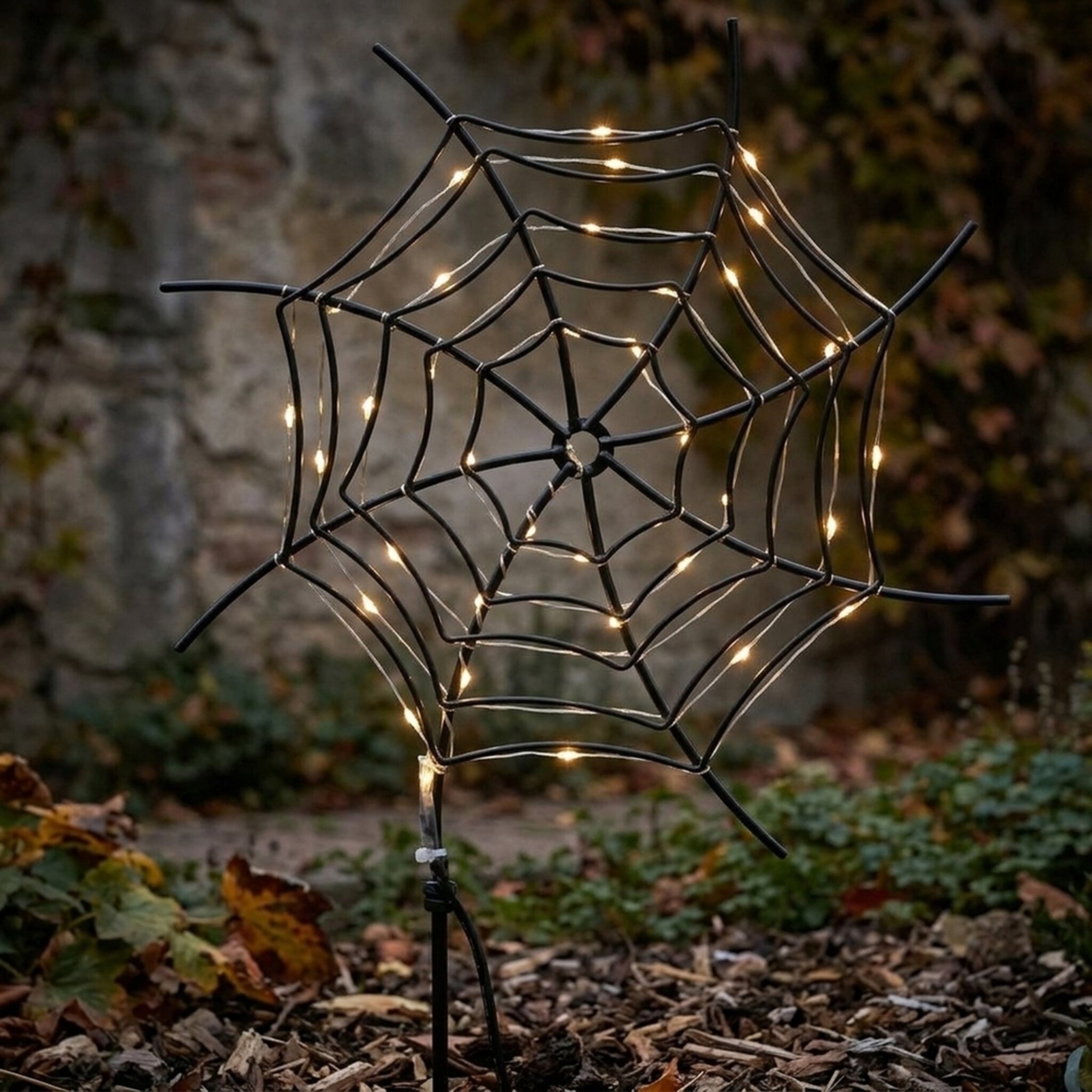 Gartenstab Netalia Halloween LED, schwarz 