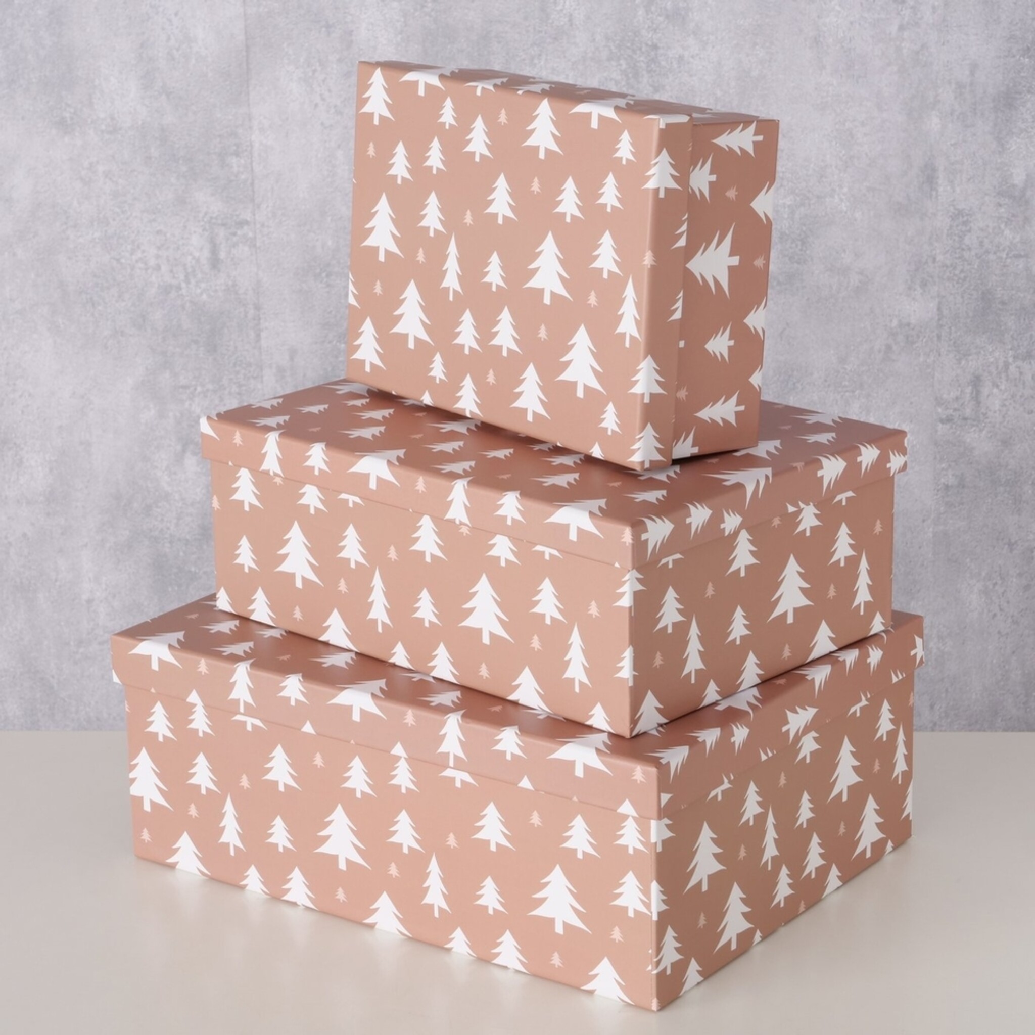 Geschenkbox Tilio, 3er Set, beige 