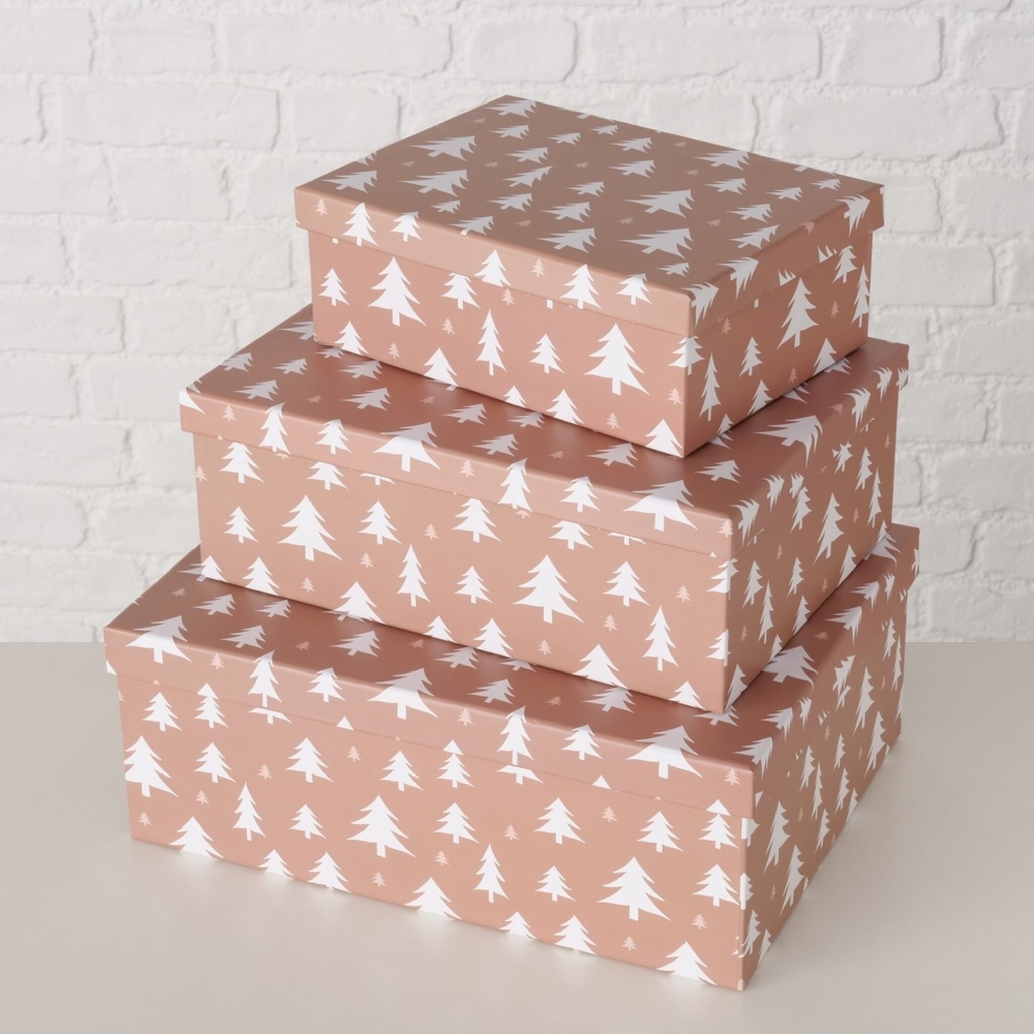 Geschenkbox Tilio, 3er Set, beige 