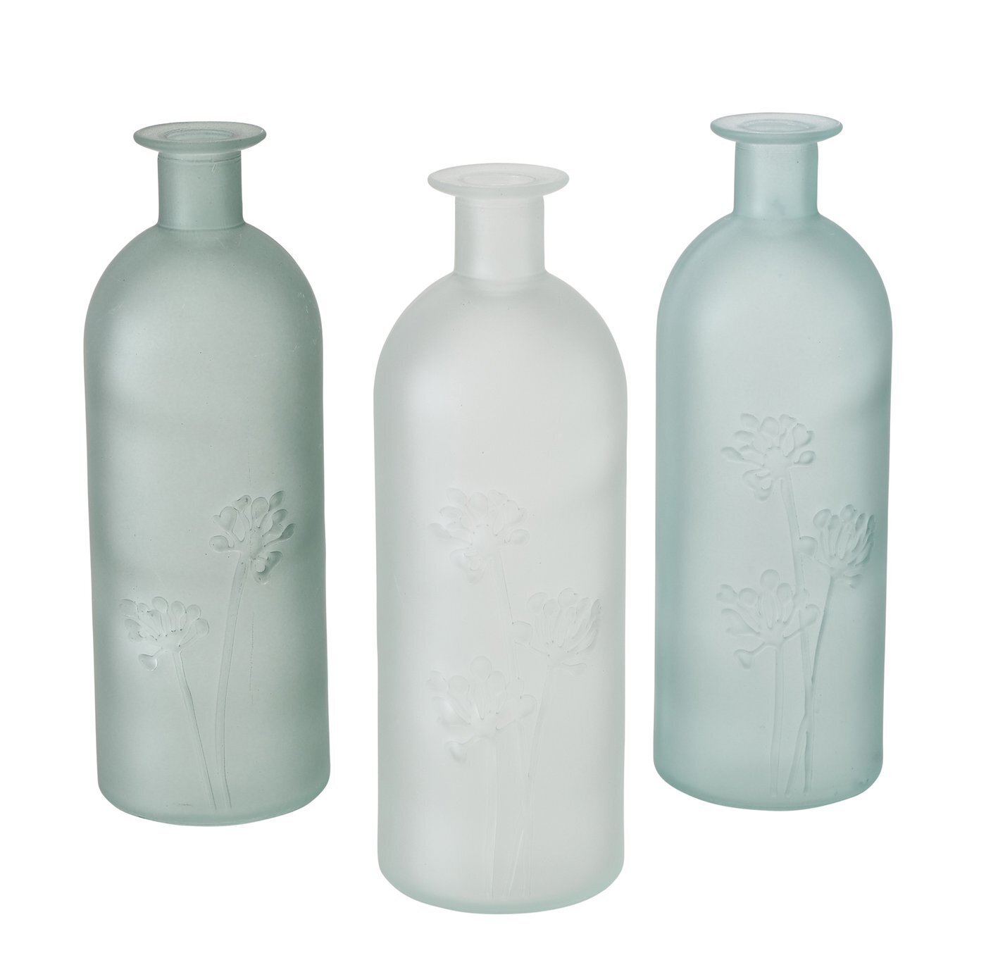 Glas Vase Lesina, 3er, hellgrün 