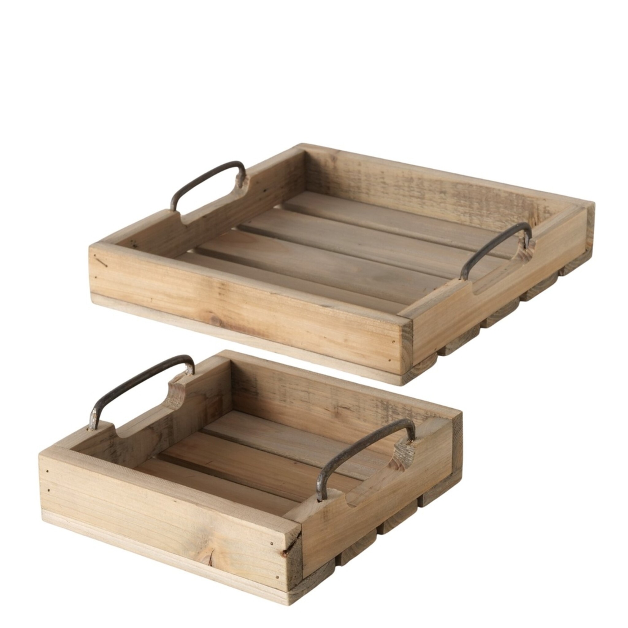 Boltze Holz-Tablett Ronja 2er-Set, natur 