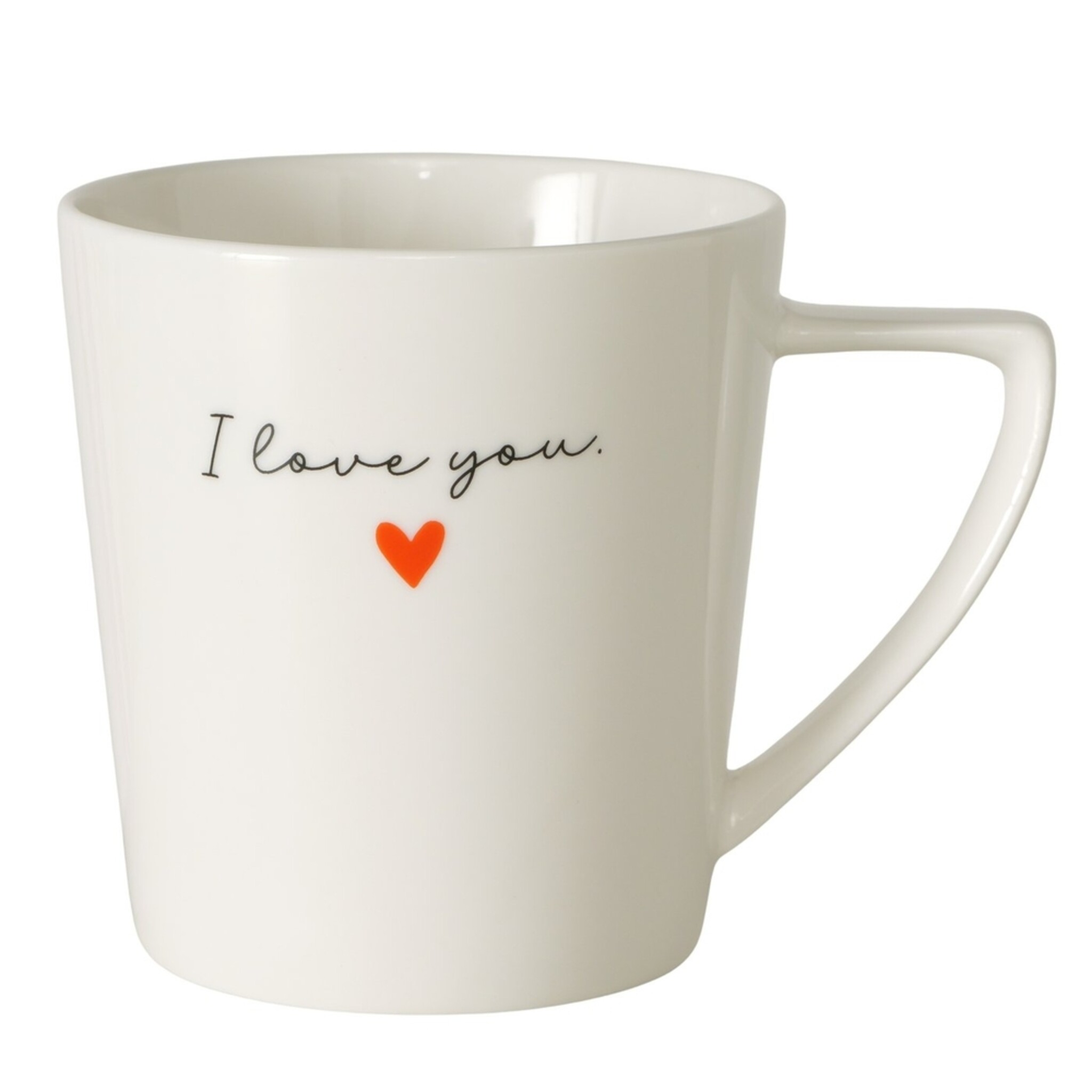 Keramikbecher Heartful mit Henkel, weiss 