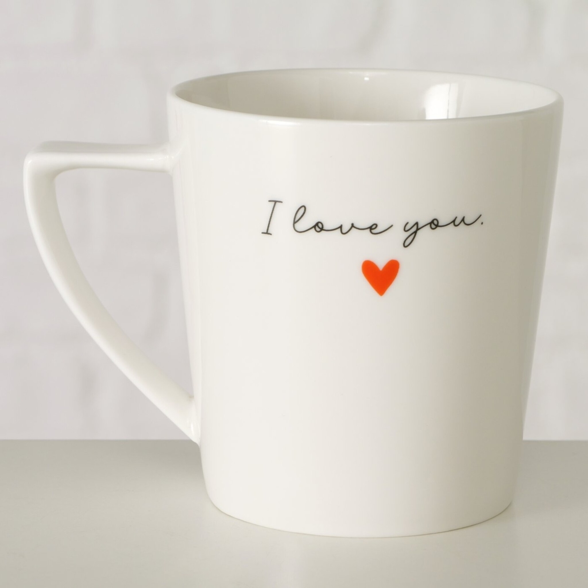 Keramikbecher Heartful mit Henkel, weiss 