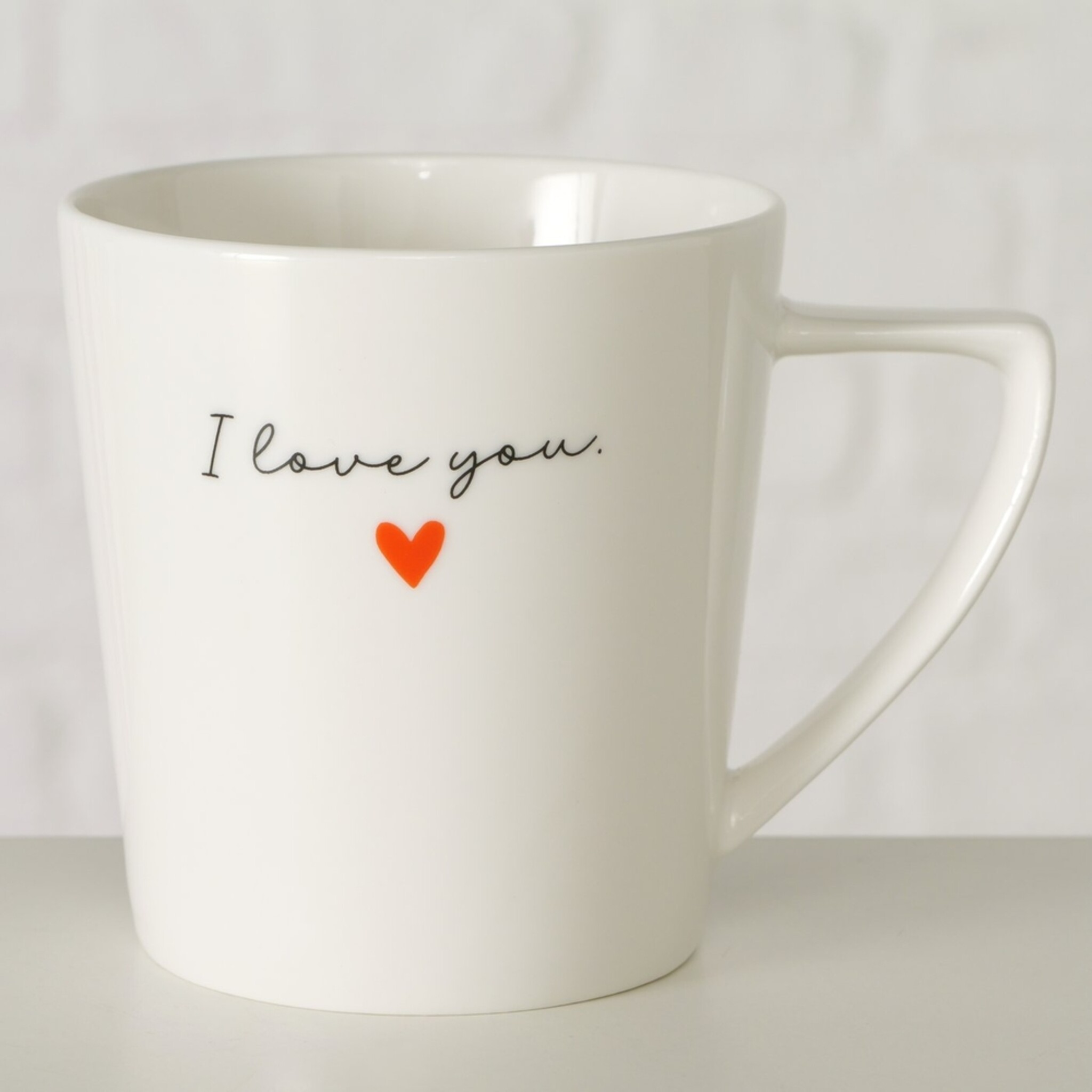 Keramikbecher Heartful mit Henkel, weiss 