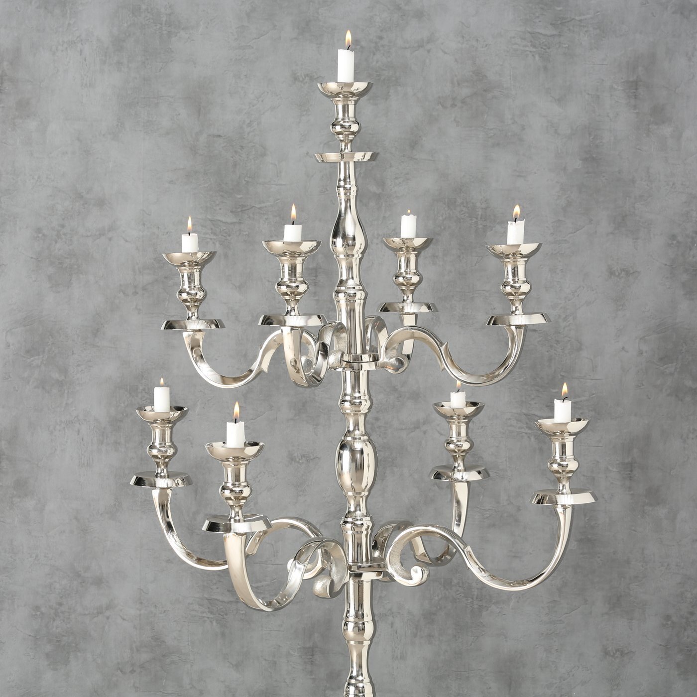 Kerzenhalter Victoria silber, silber H180 x Ø58 cm