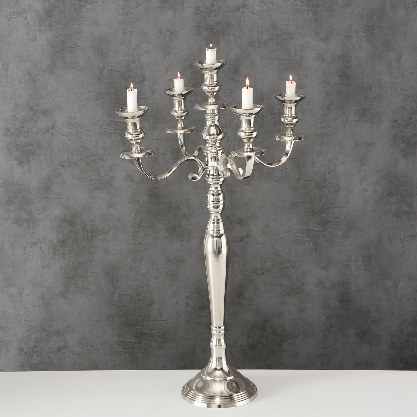 Kerzenhalter Victoria silber, silber H78 x Ø46 cm