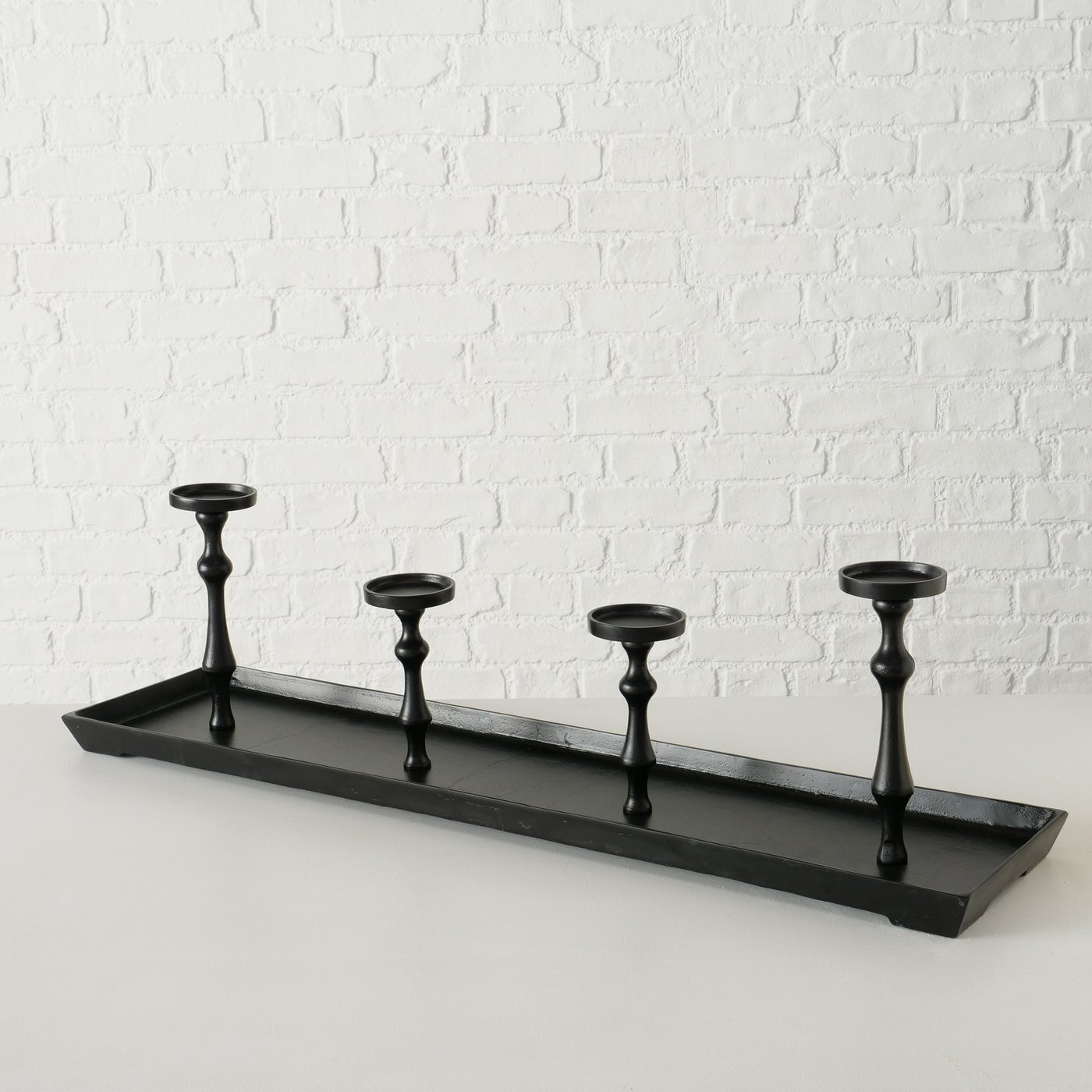 Kerzenleuchter Furo schwarz, schwarz 100 x 23 x 27 cm
