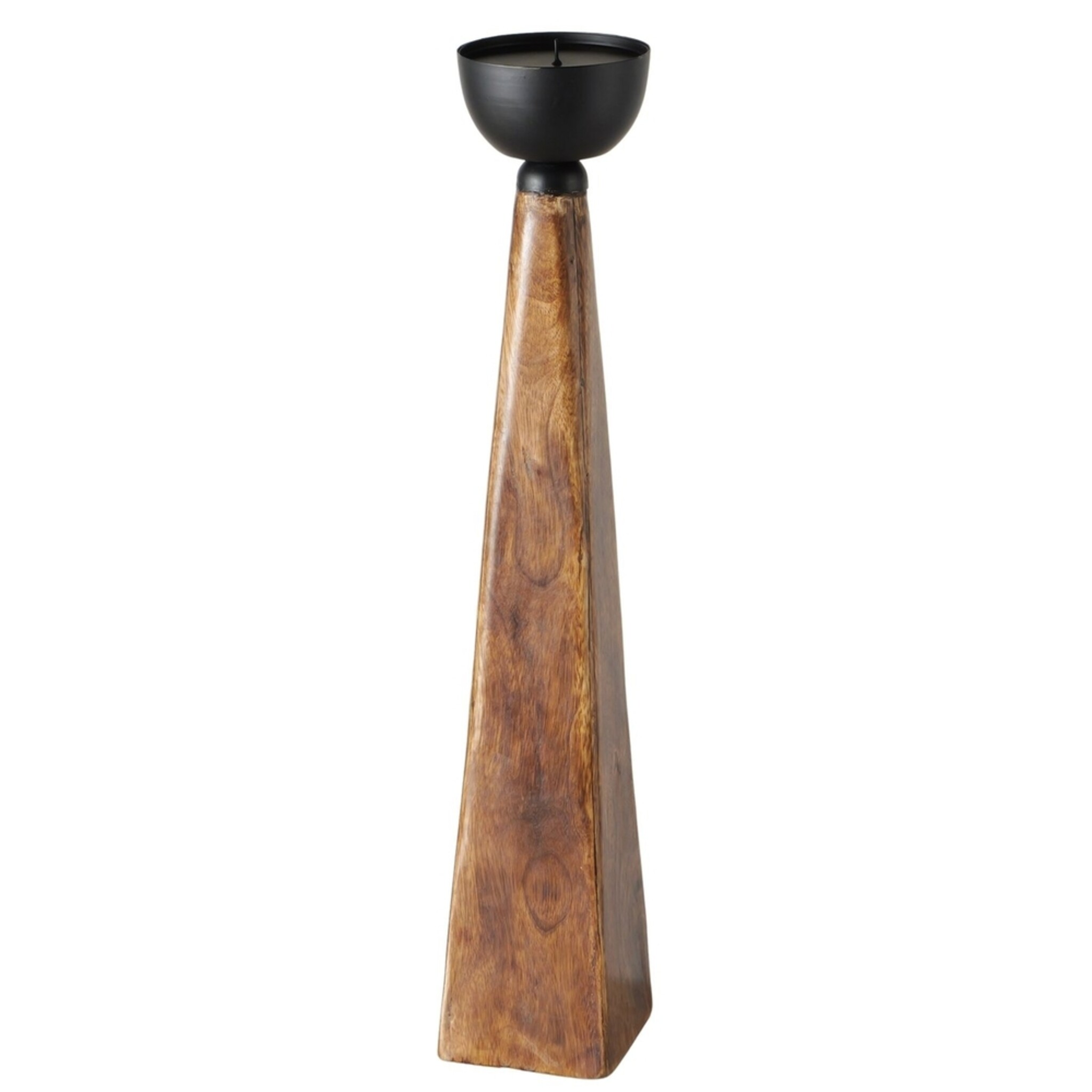 Boltze Kerzenleuchter Kapolo Mangoholz & Eisen, braun 10,5 x 10,5 x 58 cm