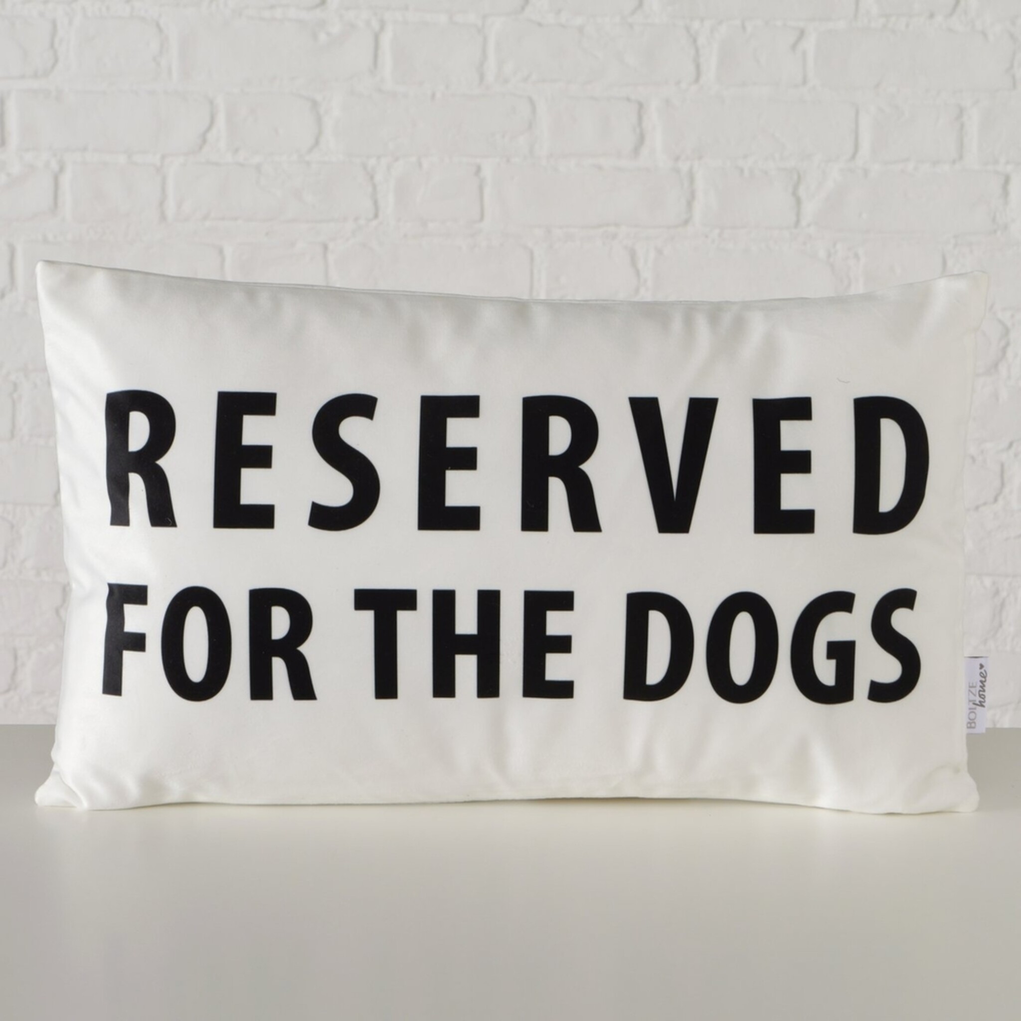 Boltze Kissen Reserved for the dogs, weiss 