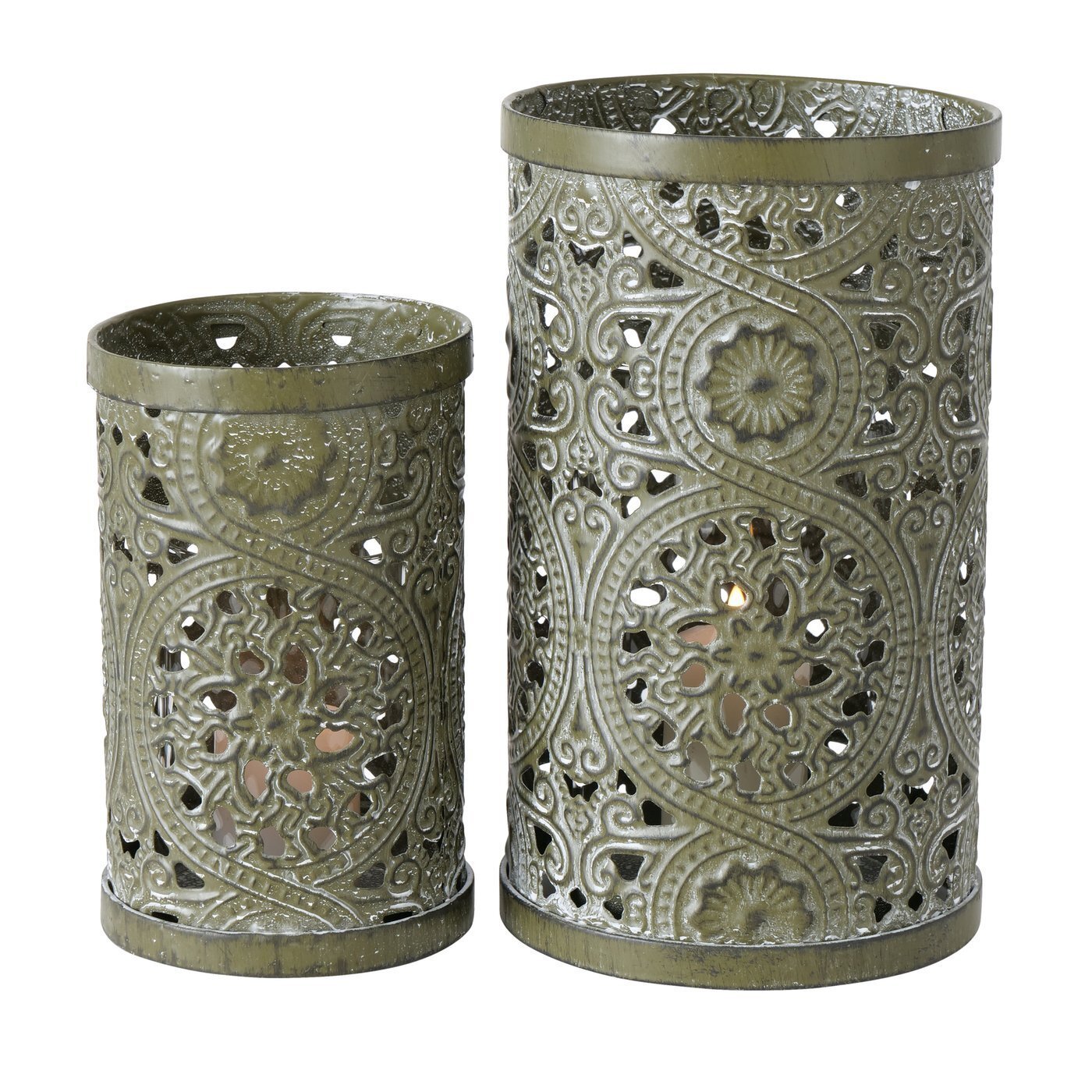 Kleine Windlichter Greta 2er Set, grau 
