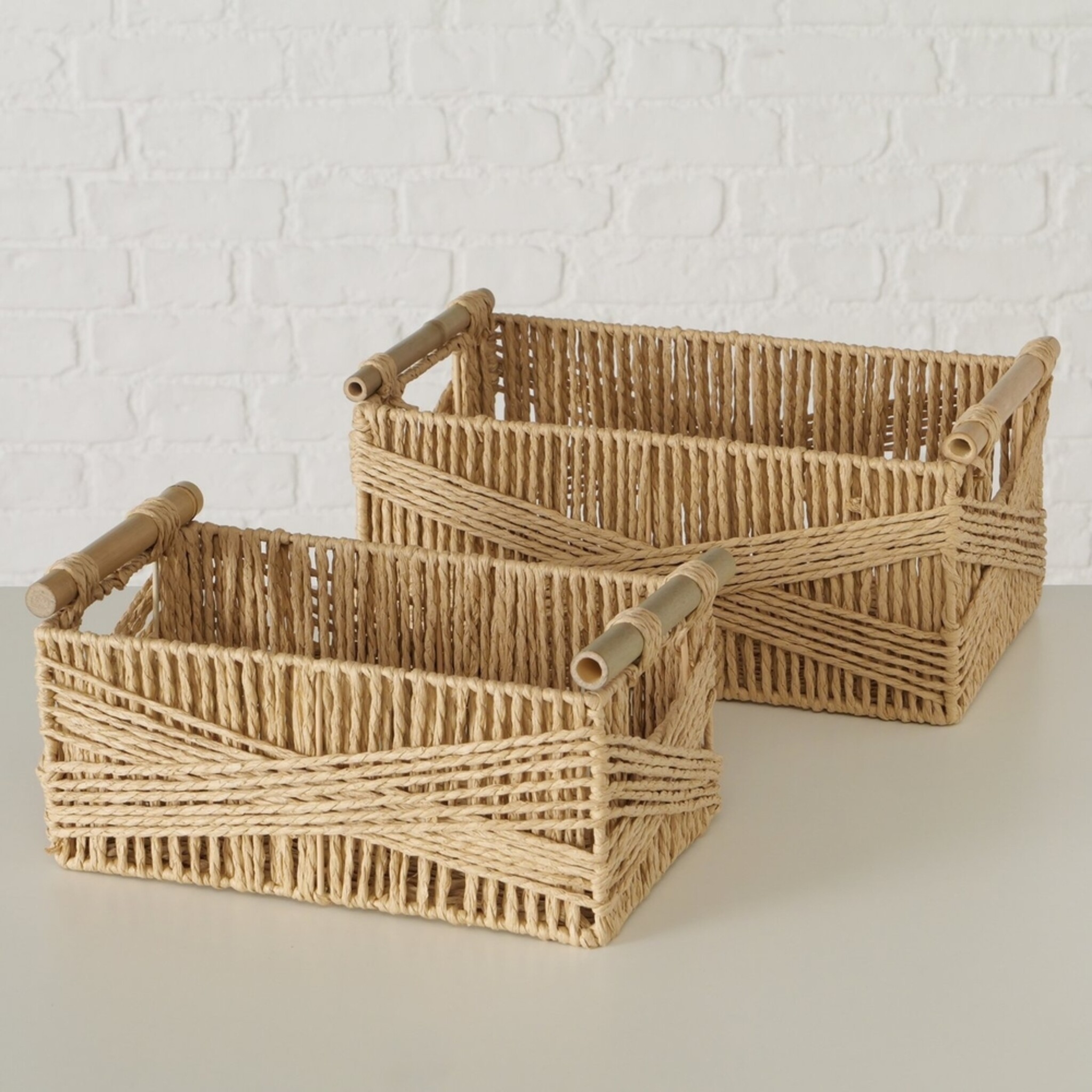 Handgewebter Korb-Set Cesto 2-teilig, natur 