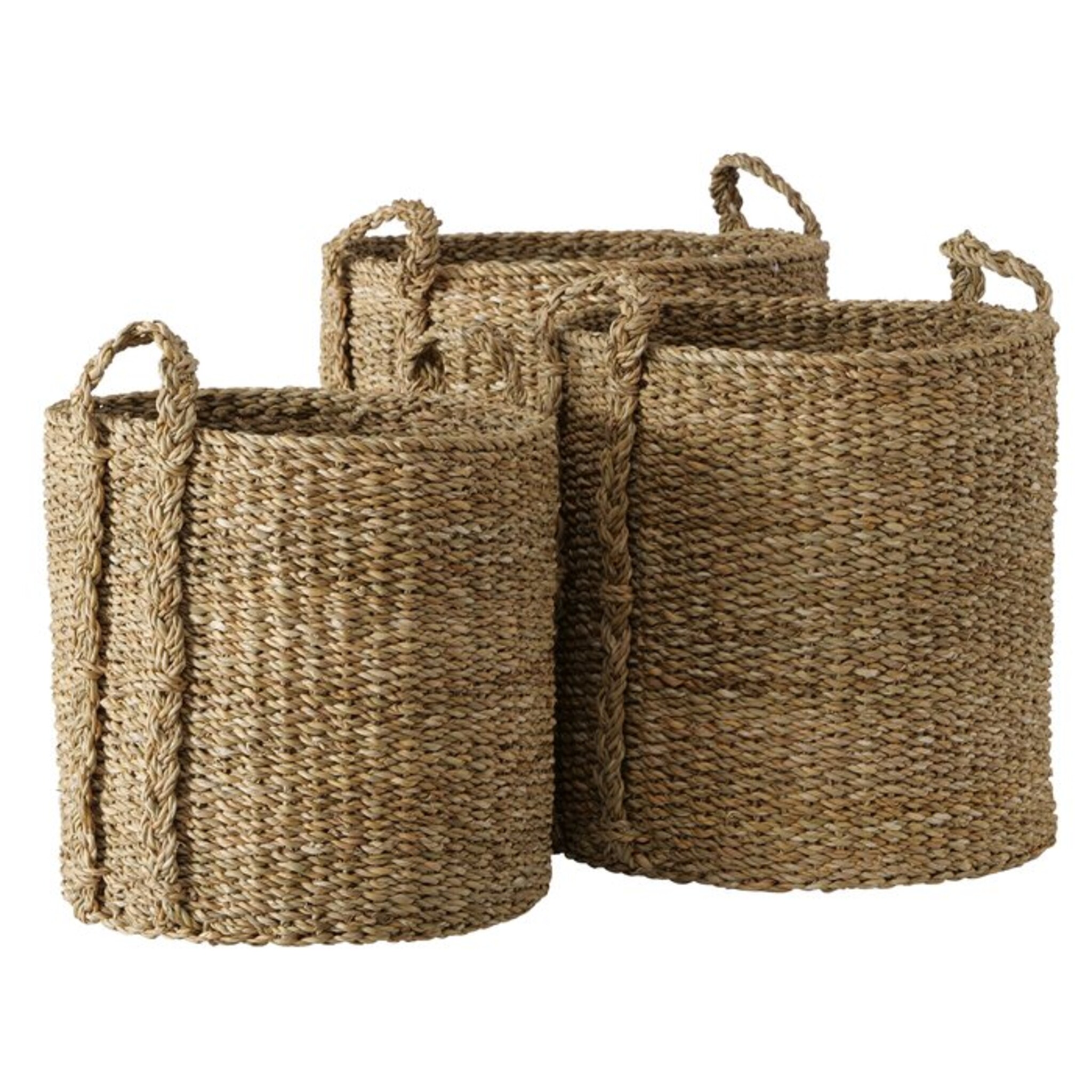 Korbset aus Seegras mit Henkel Sophy, 3 tlg, natur 