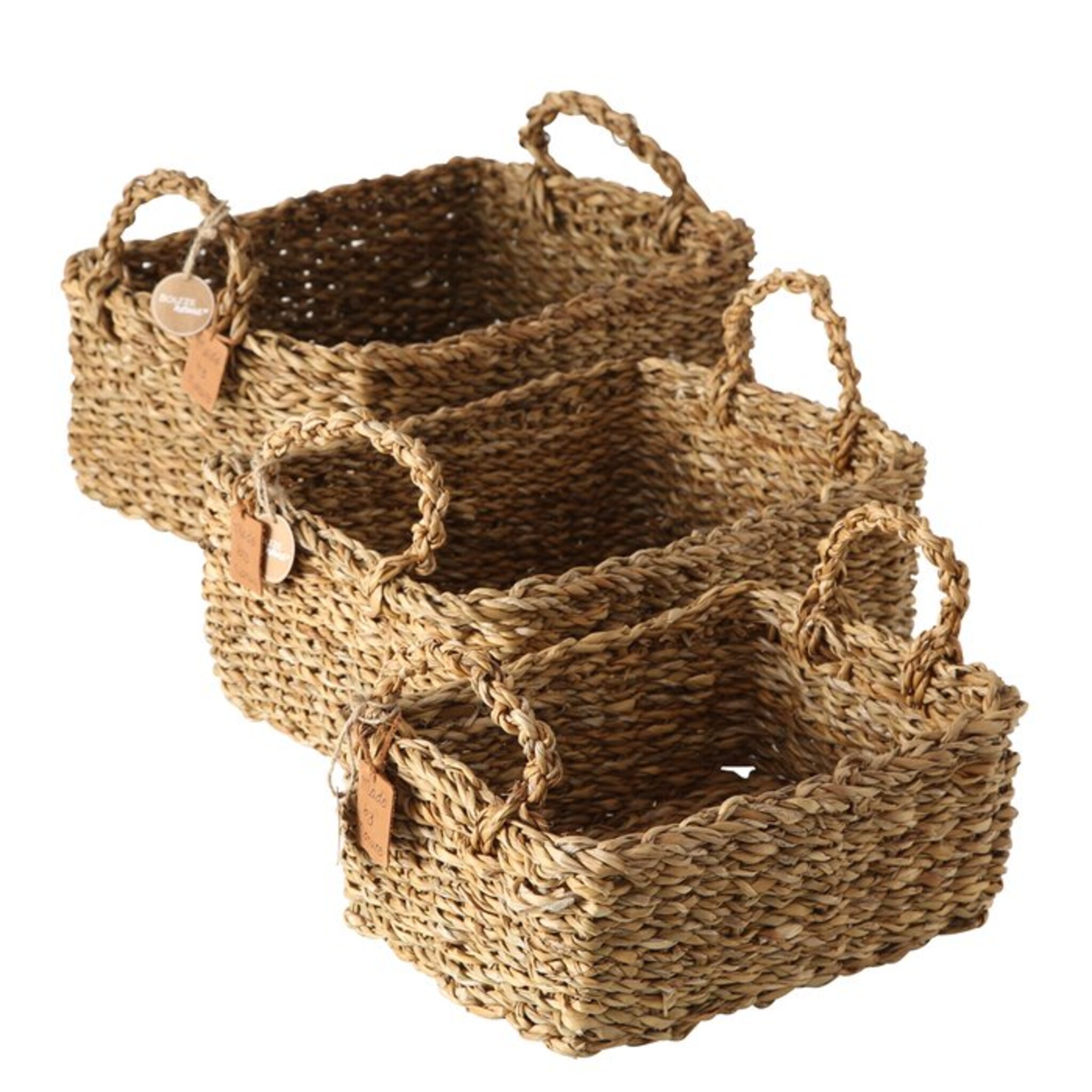 3-teiliges kleines Korbset aus Seegras Sophy, natur 