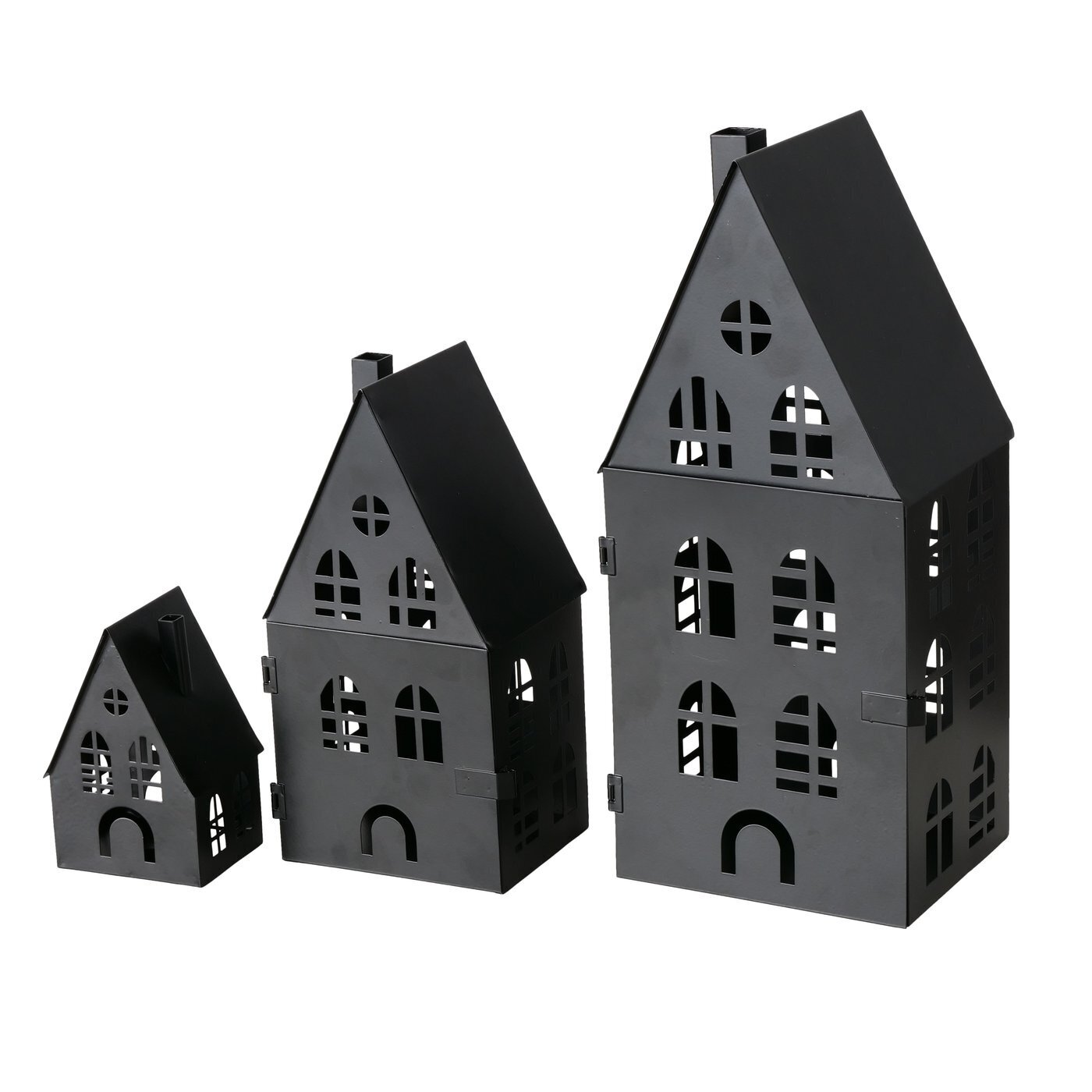 Laterne Dover, 3er-Set, schwarz 