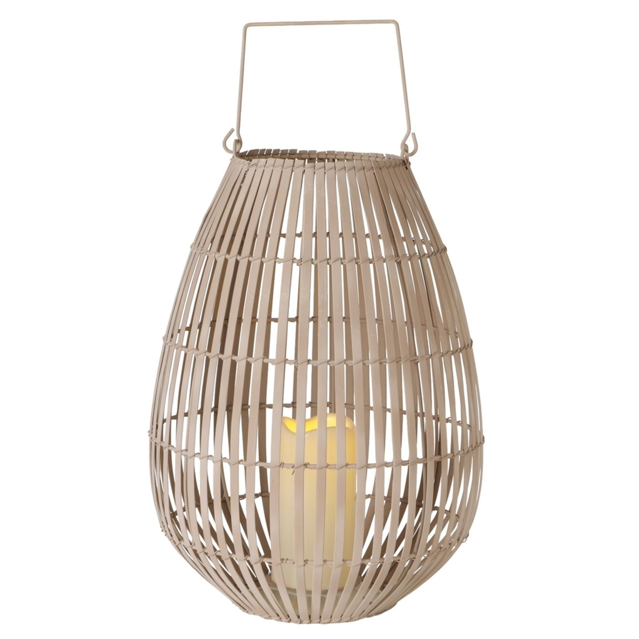 LED-Windlicht Tuva, natur 42 cm, Ø 30 cm