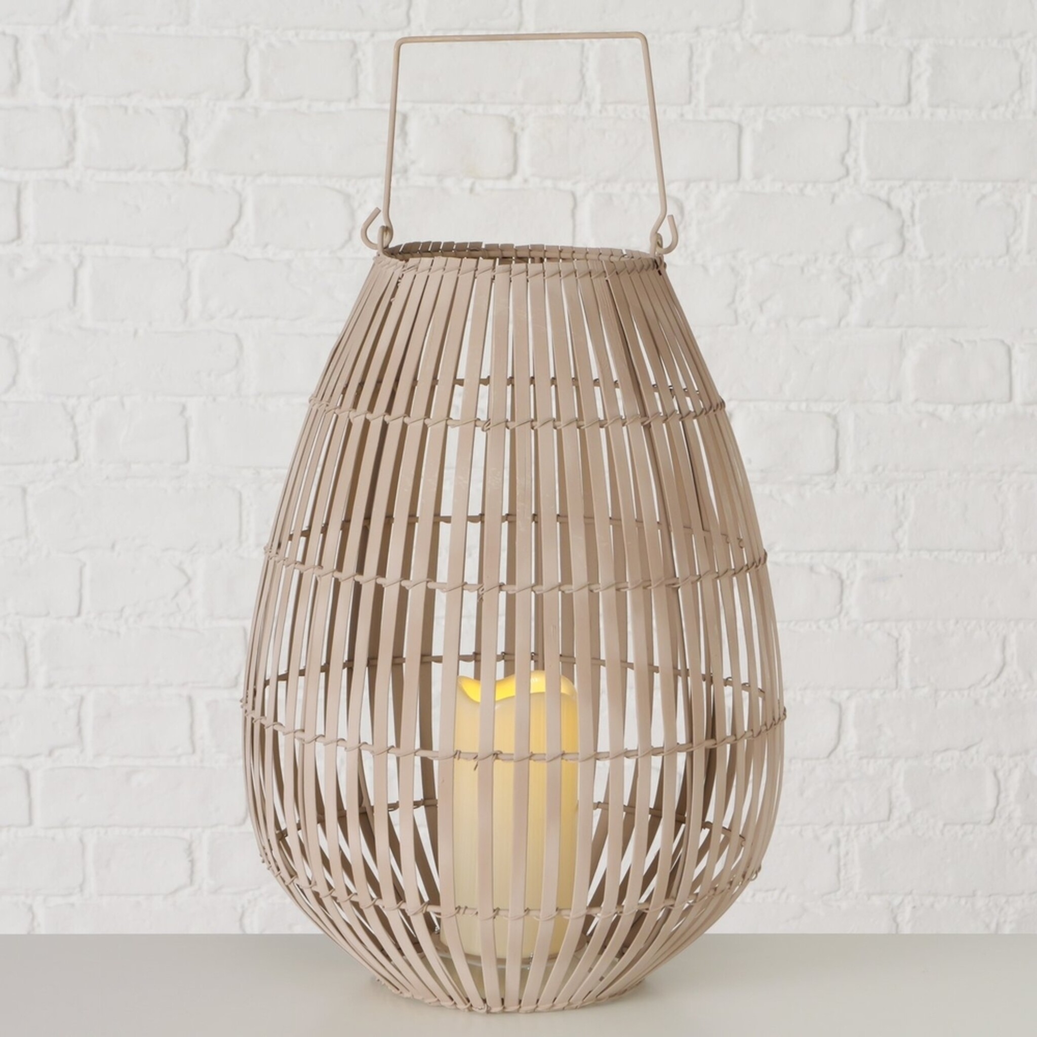 LED-Windlicht Tuva, natur 42 cm, Ø 30 cm