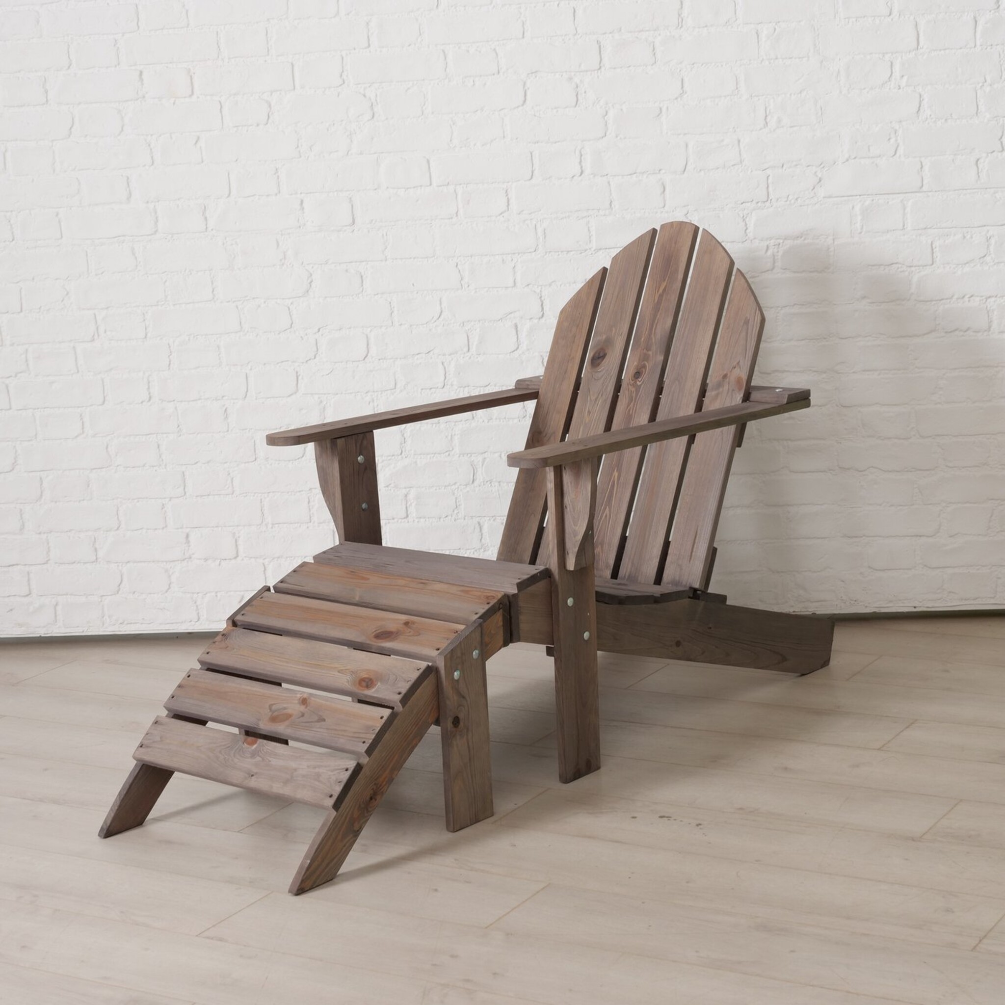 Liegestuhl aus Holz Adiron, braun 