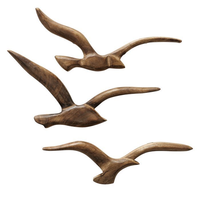 Möwe Wandobjekt 3er Set, natur 