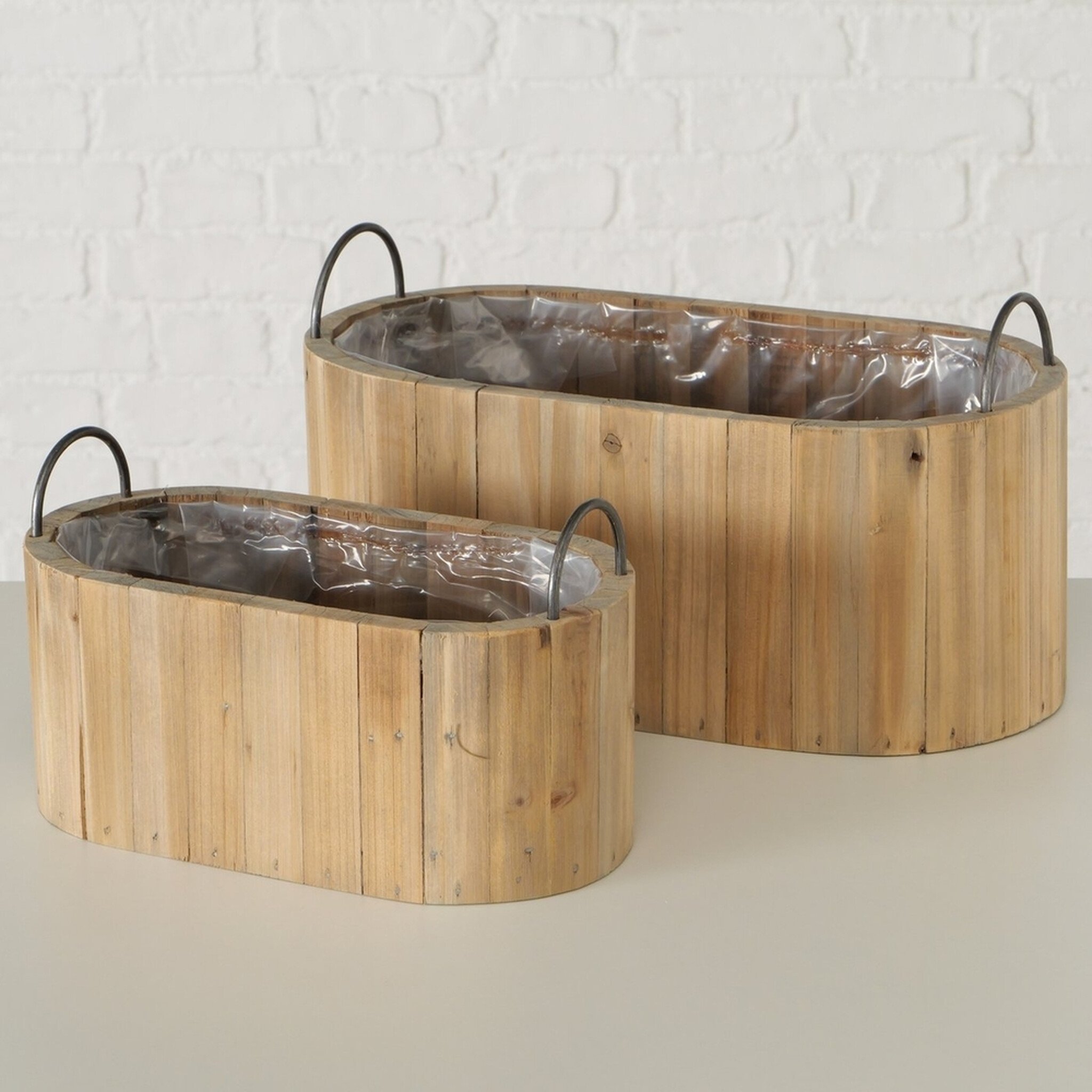 Boltze Pflanztopf Terrano 2er-Set Natur