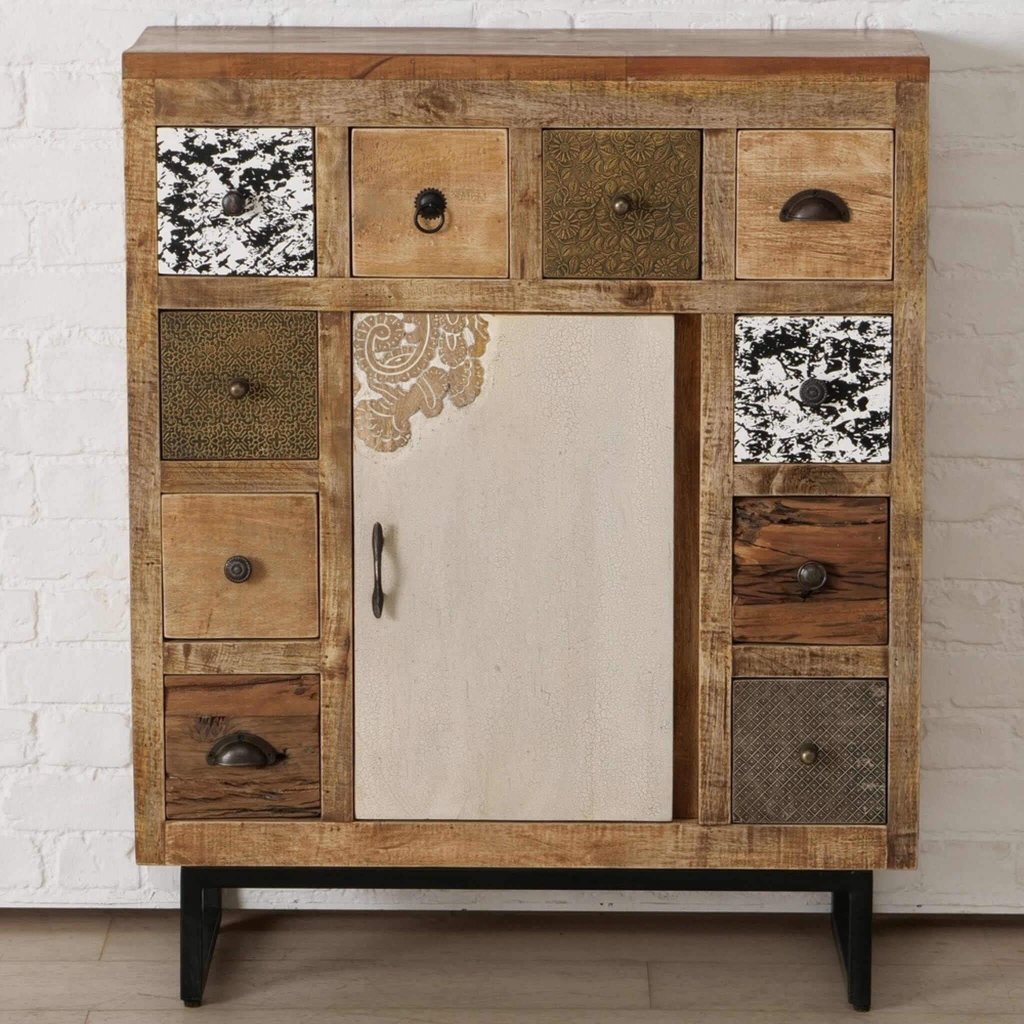 Schrank Gredoli, braun 85 x 35 x 104 cm