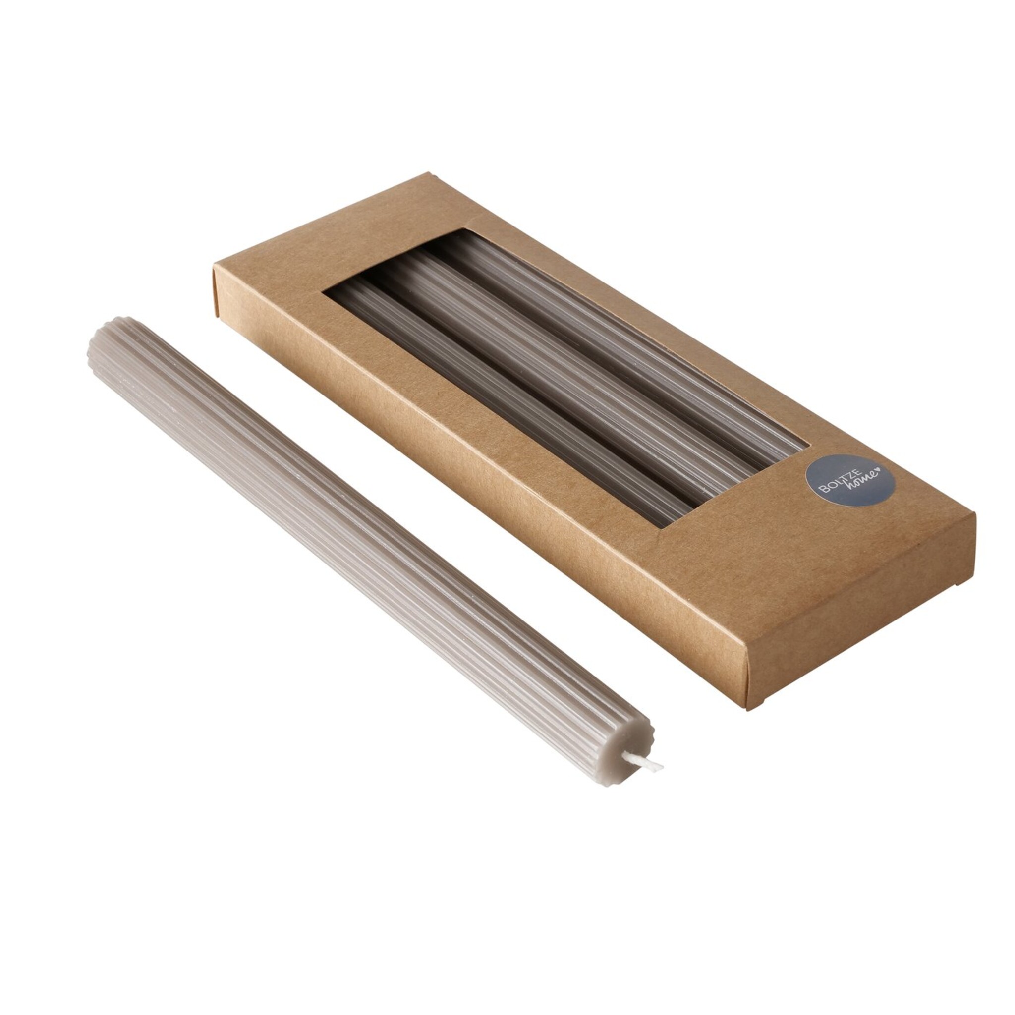 Stabkerze Classic 4er, graubraun 