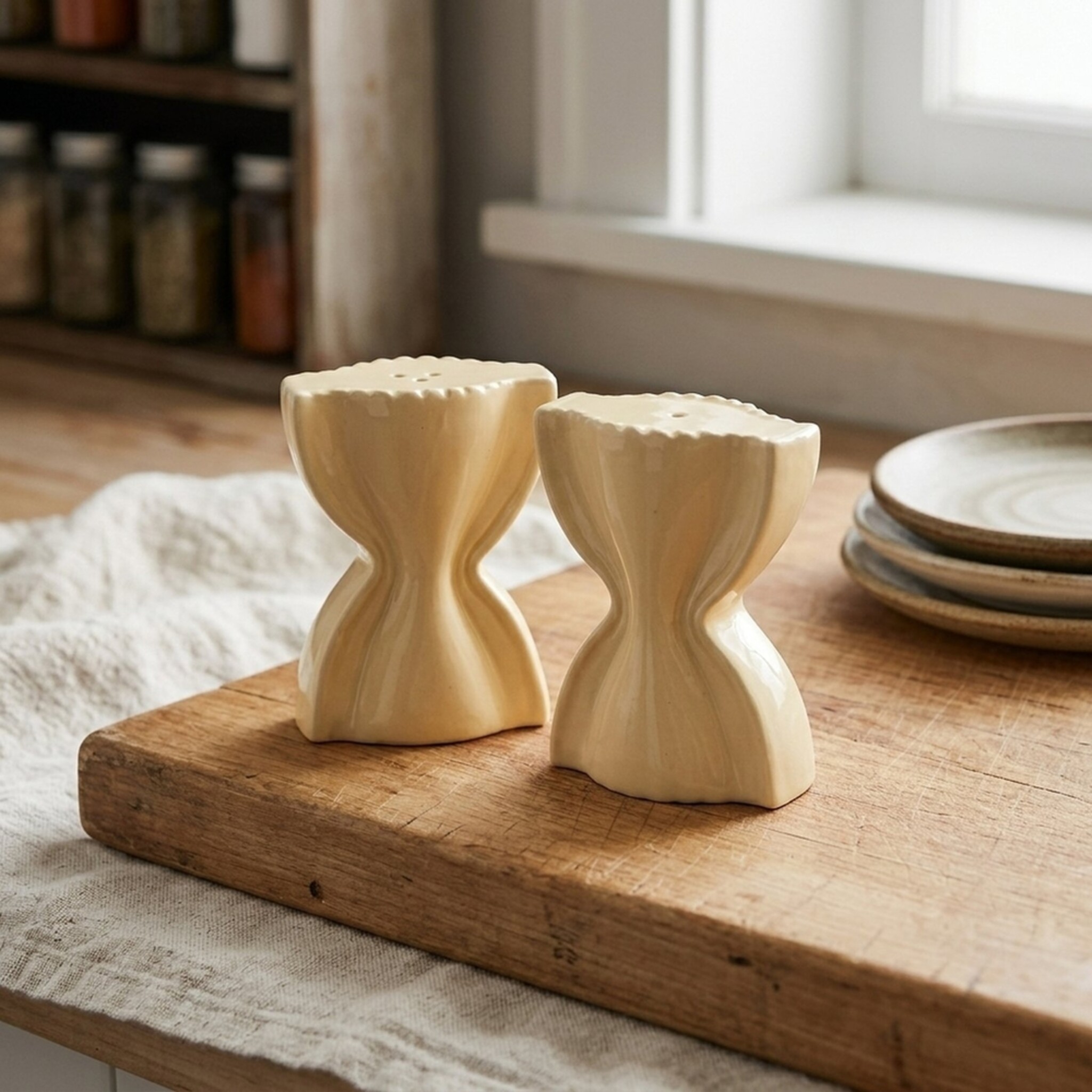 Salzstreuer, Pfefferstreuer Pasta, 2 tlg., gelb 