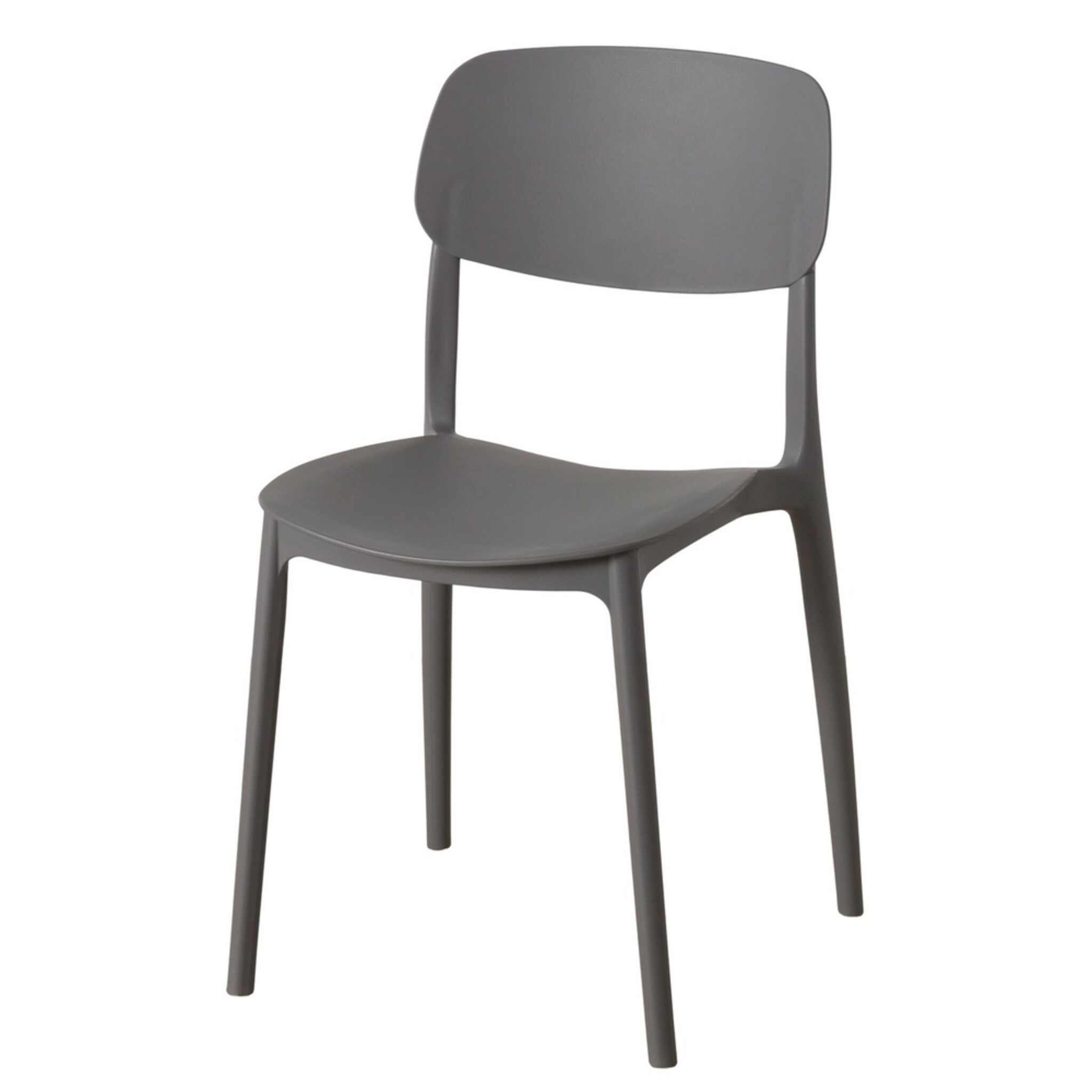 Boltze Stuhl Primus | Robuster Kunststoff-Stuhl Skandi-Stil, grau 