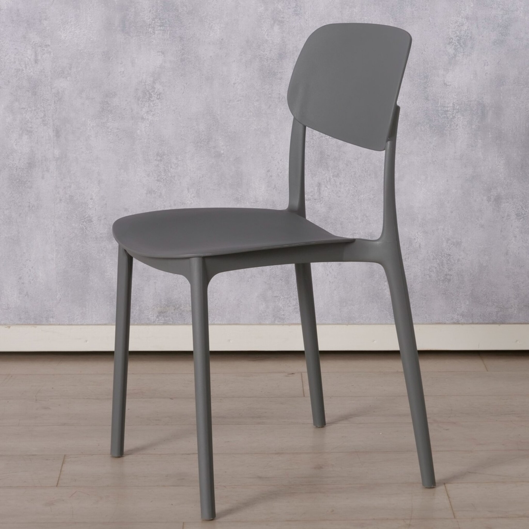 Boltze Stuhl Primus | Robuster Kunststoff-Stuhl Skandi-Stil, grau 