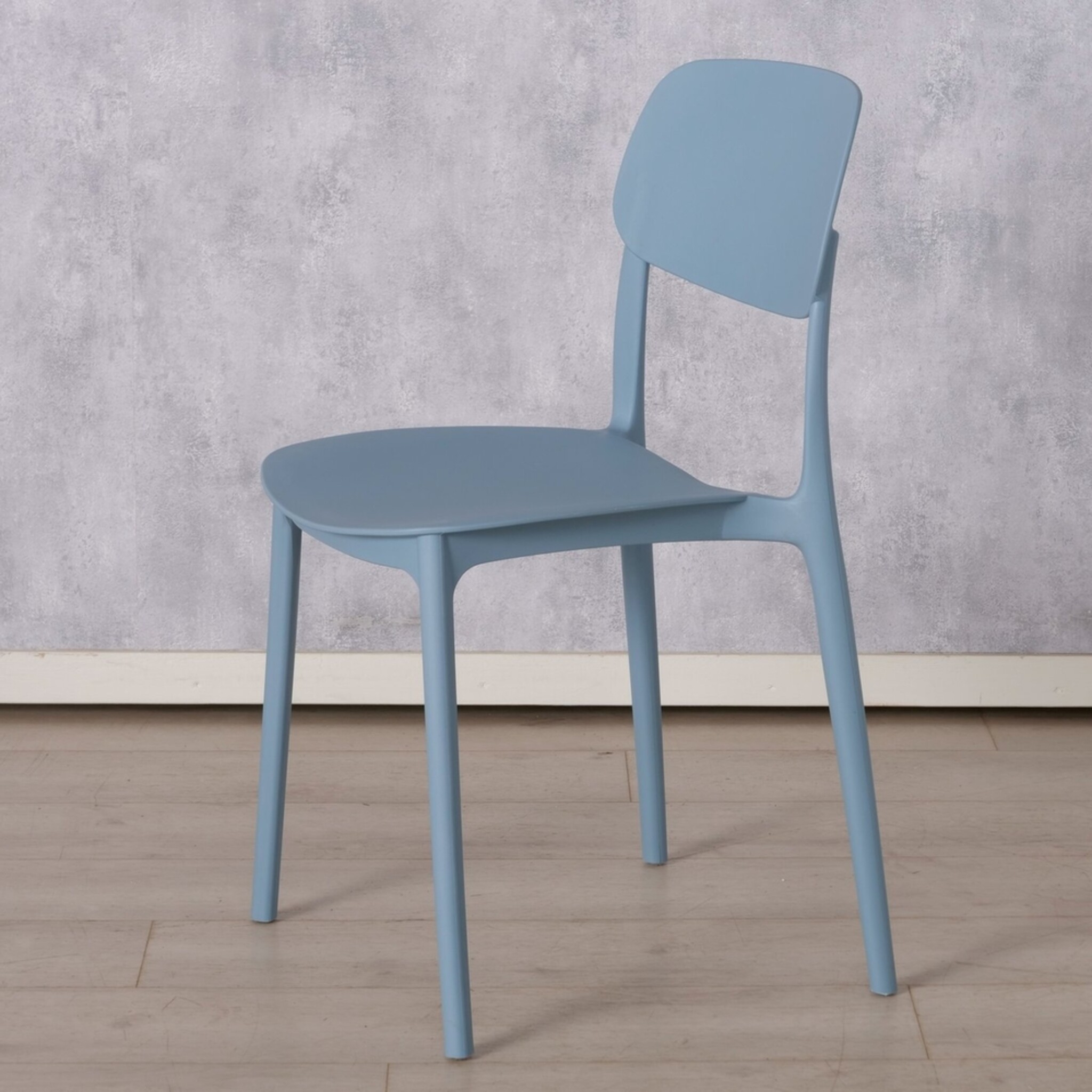 Boltze Stuhl Primus | Robuster Kunststoff-Stuhl Skandi-Stil, blau 