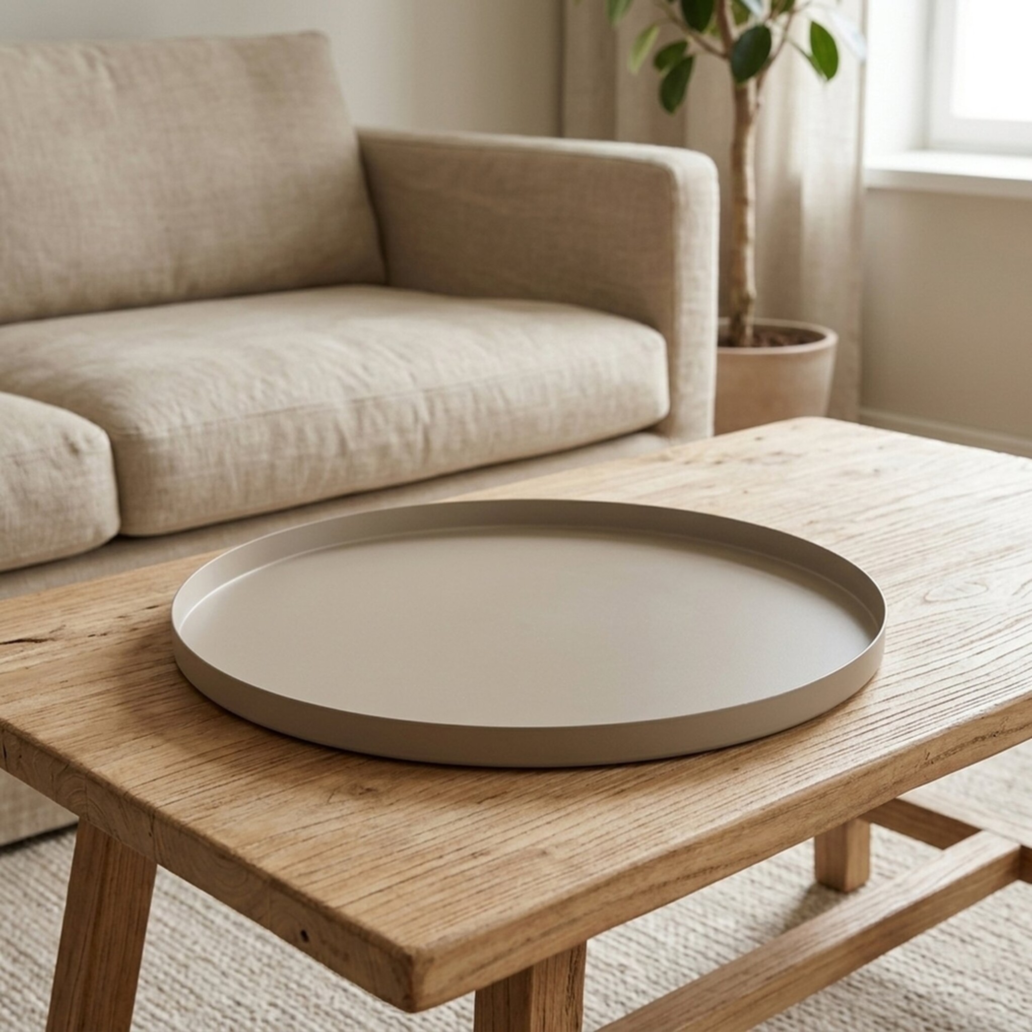 Tablett Rondella, beige Ø 40 cm x 42 x 17 x 2,3 cm