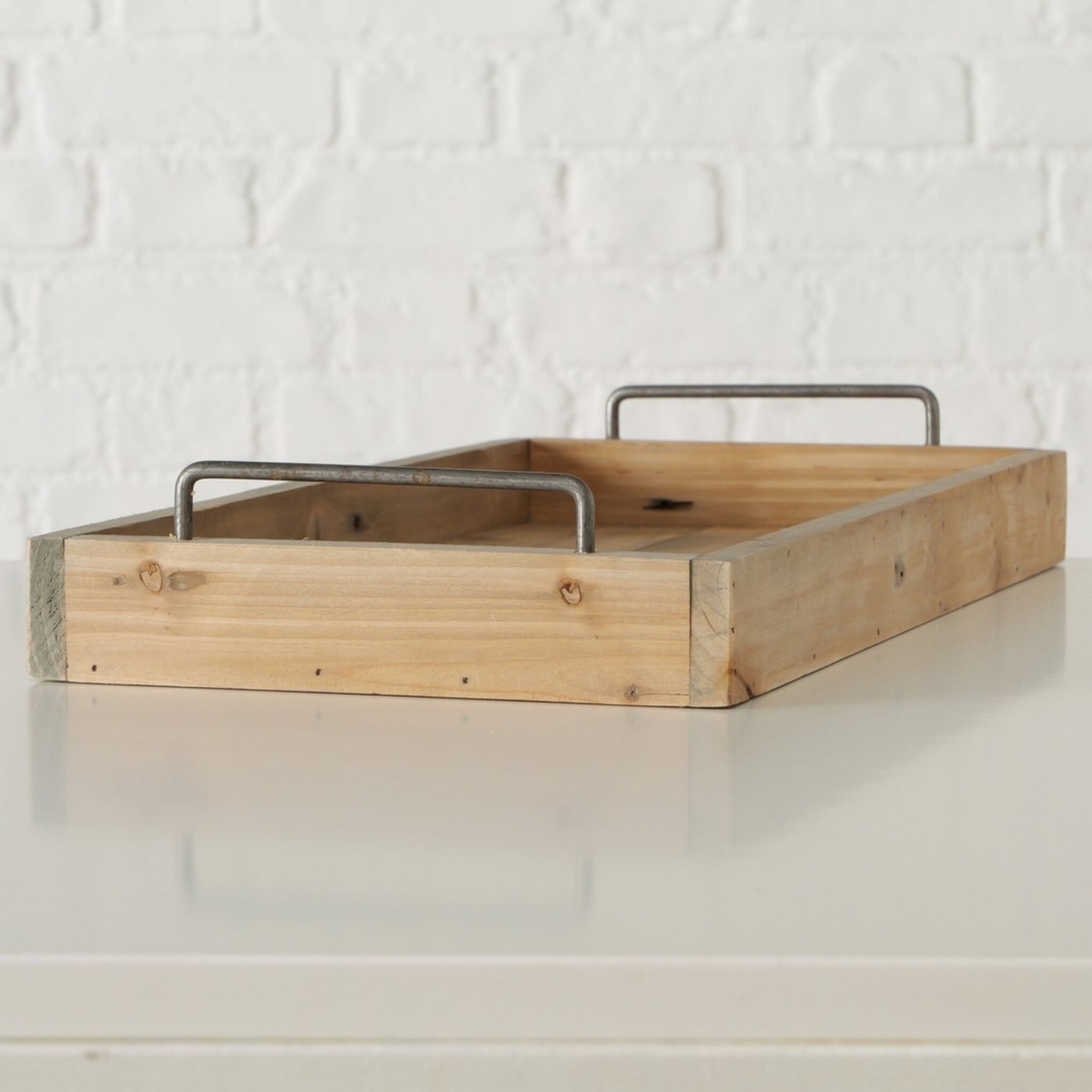 Tablett-Set Medina aus Holz und Metall 2-teilig
